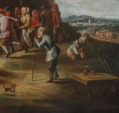 18th Century, Italian painting Depicts Bambocciata by Giovanni Michele Graneri