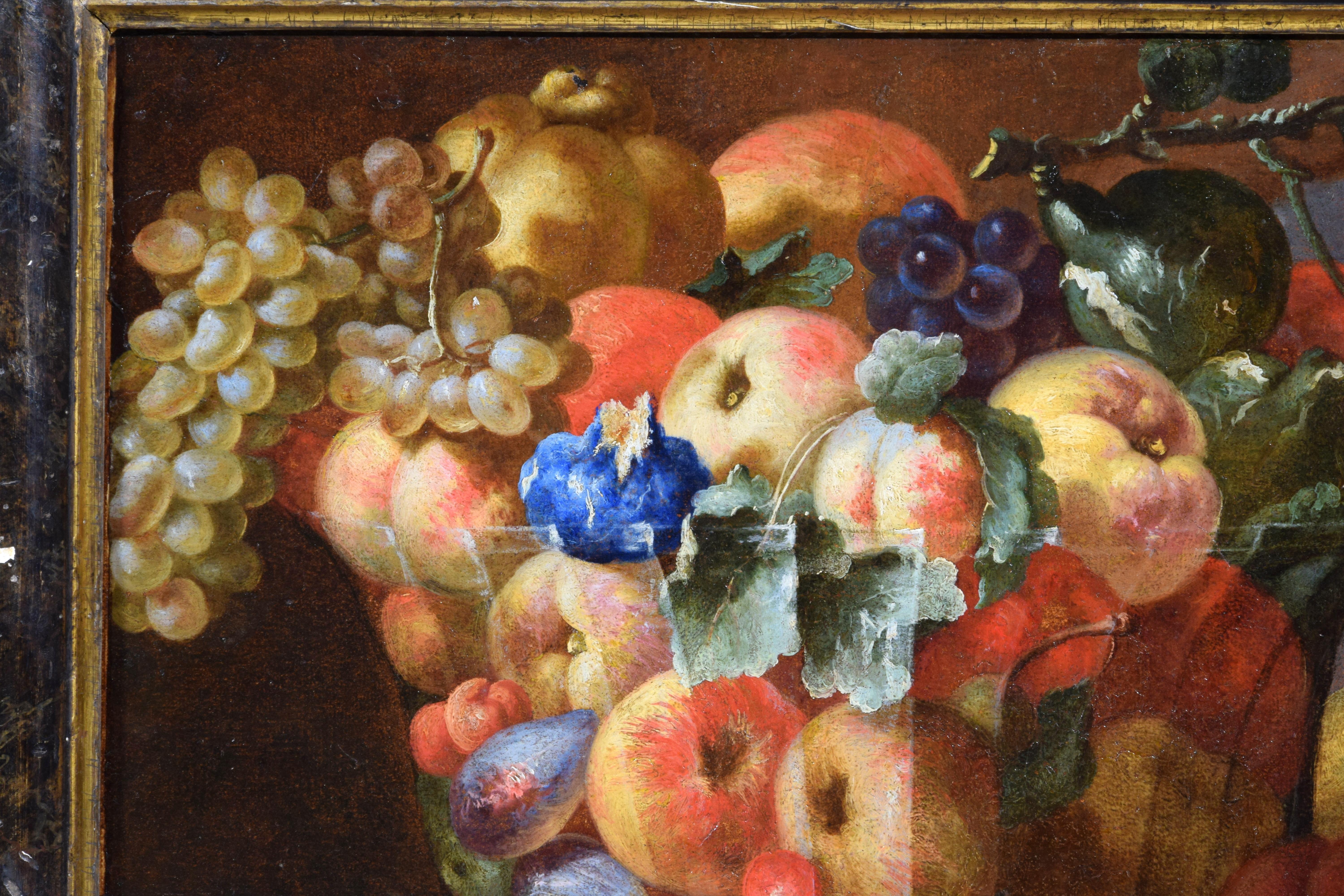 18th Century, Italian Painting Still Life by Giovanni Paolo Castelli Lo Spadino For Sale 9