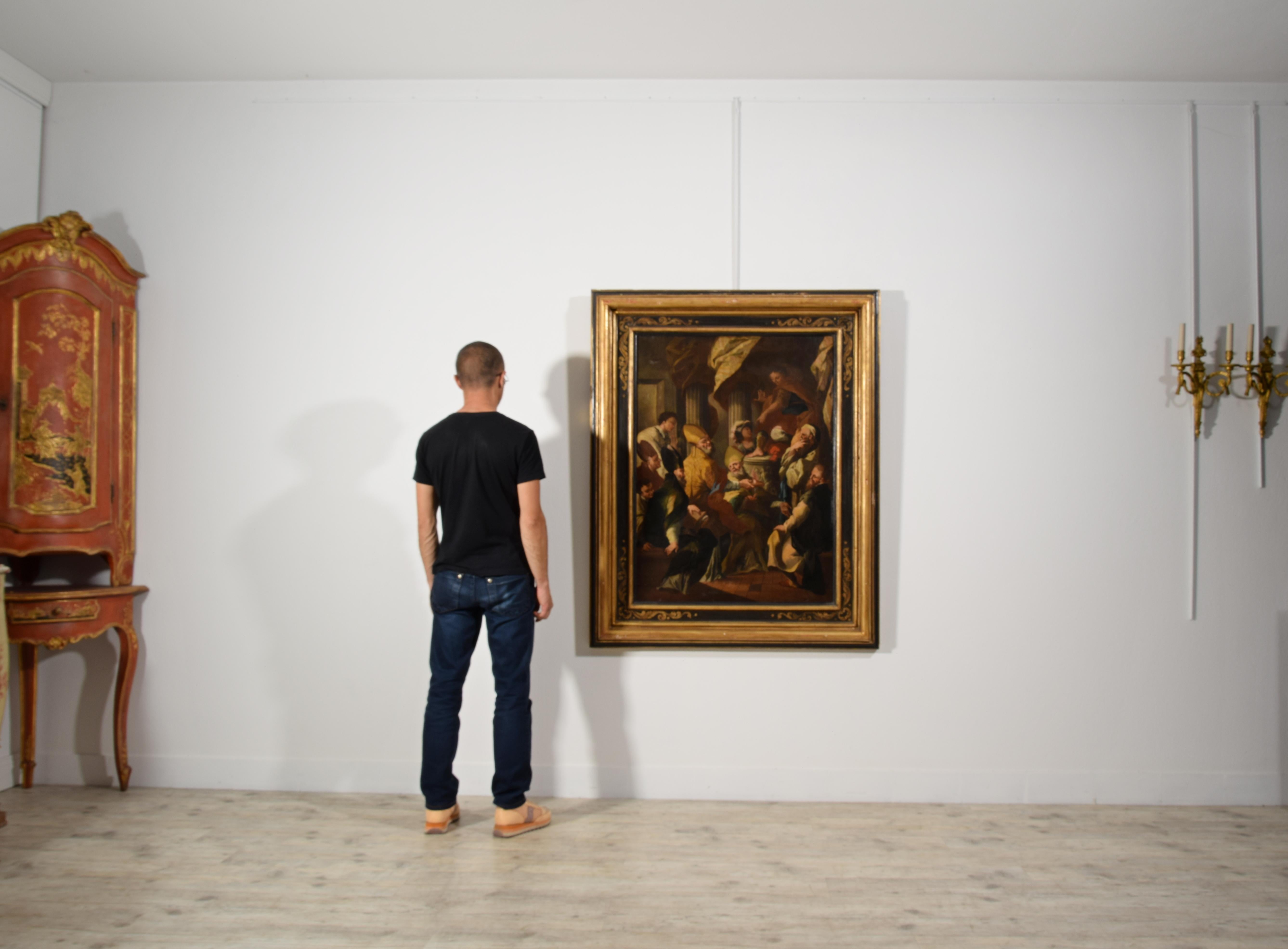 18th Century, Italian painting with Saint Nicholas and the miracle of the brick For Sale 4