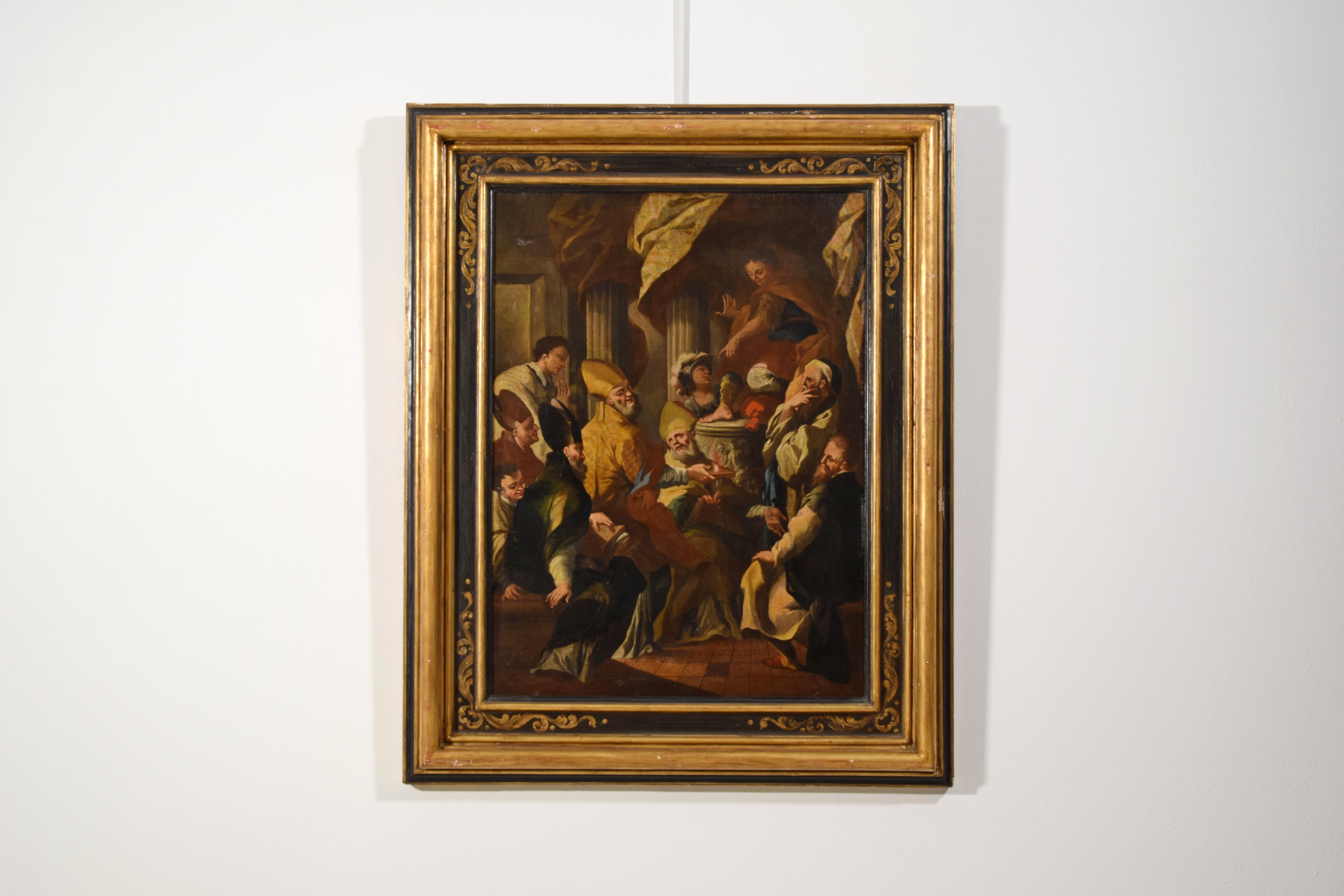 18th Century, Italian painting with Saint Nicholas and the miracle of the brick For Sale 5
