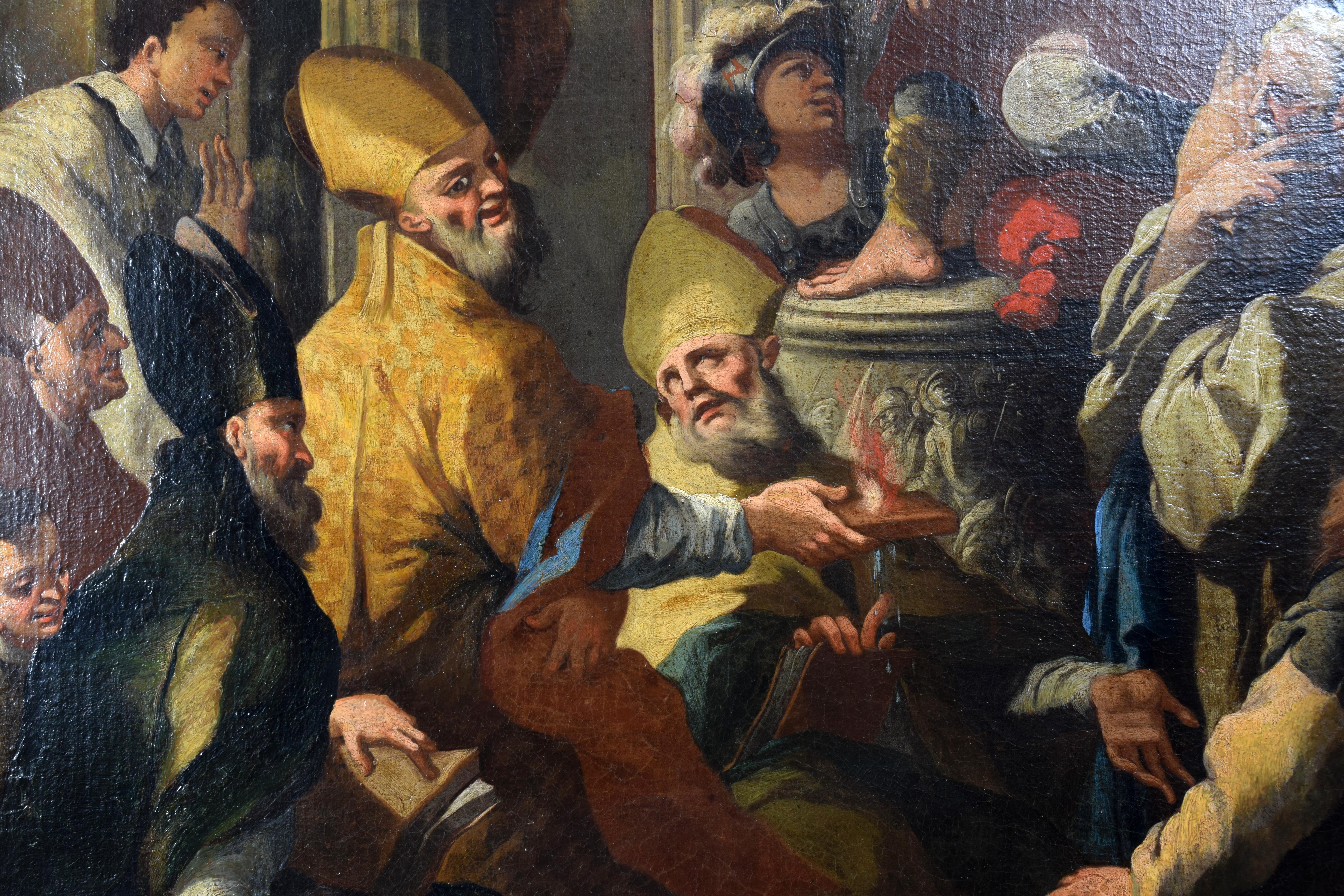 18th Century, Italian painting with Saint Nicholas and the miracle of the brick For Sale 6