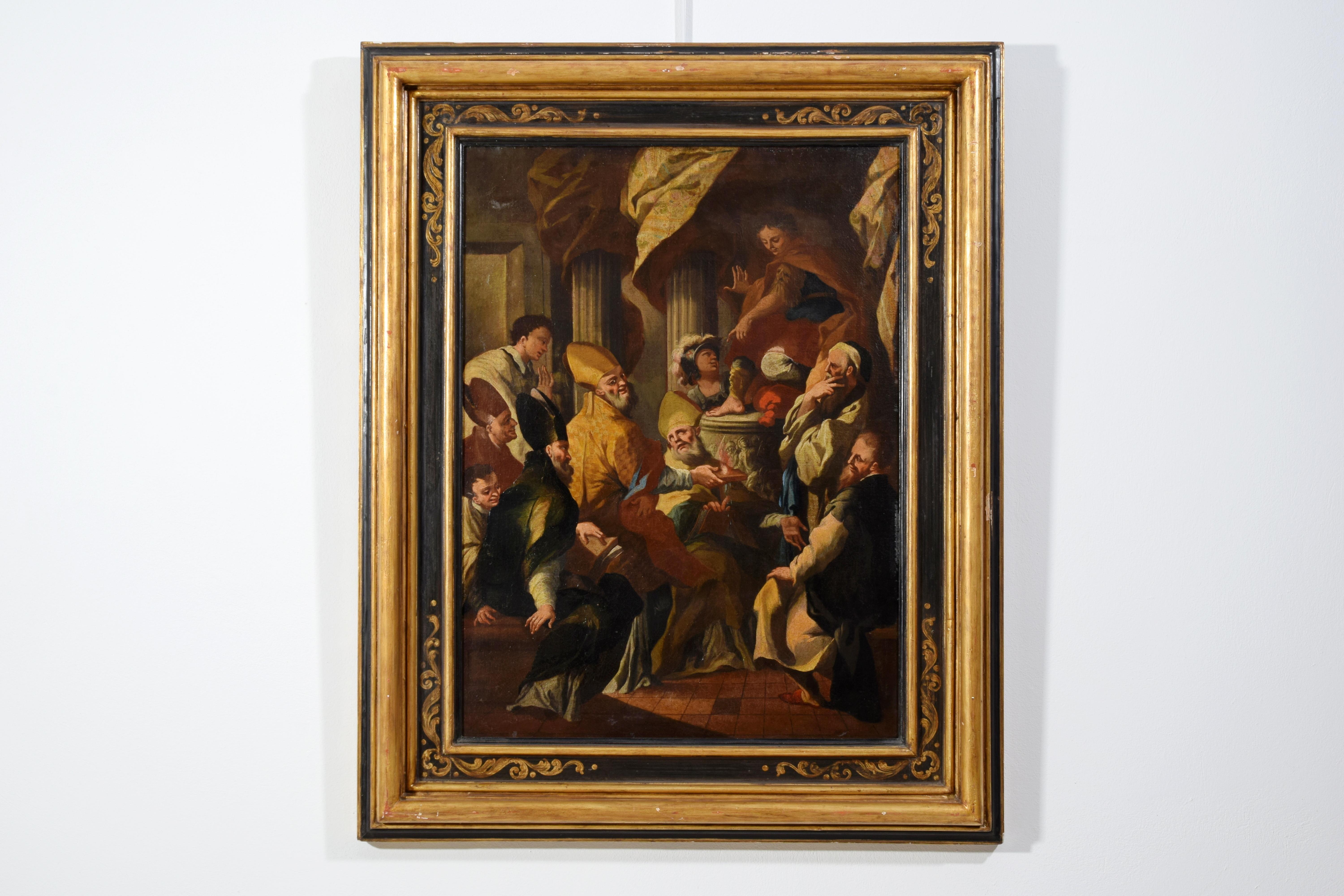 18th Century, Italian painting with Saint Nicholas and the miracle of the brick For Sale 7