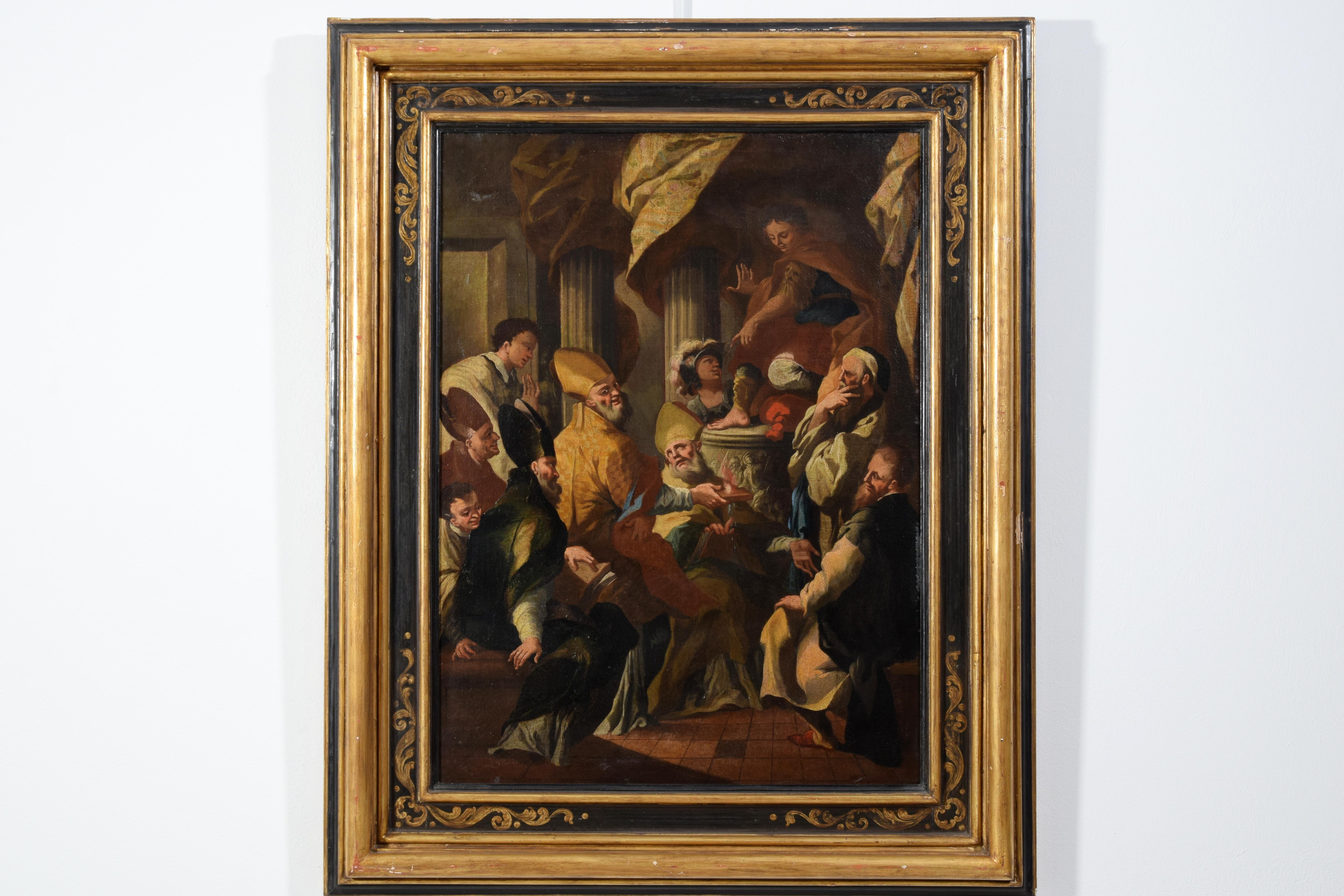 18th Century, Italian painting with Saint Nicholas and the miracle of the brick For Sale 8