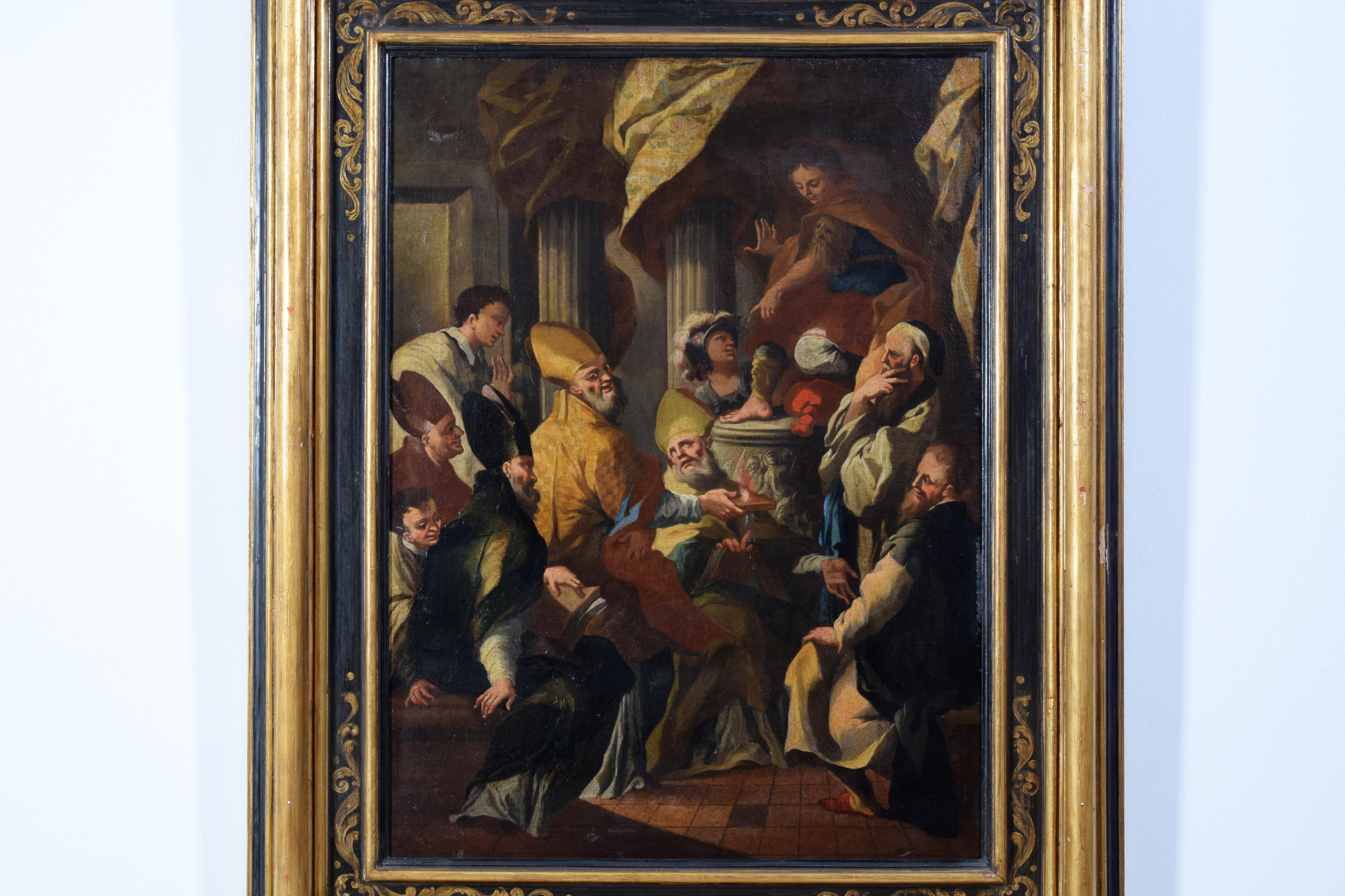 18th Century, Italian painting with Saint Nicholas and the miracle of the brick For Sale 9