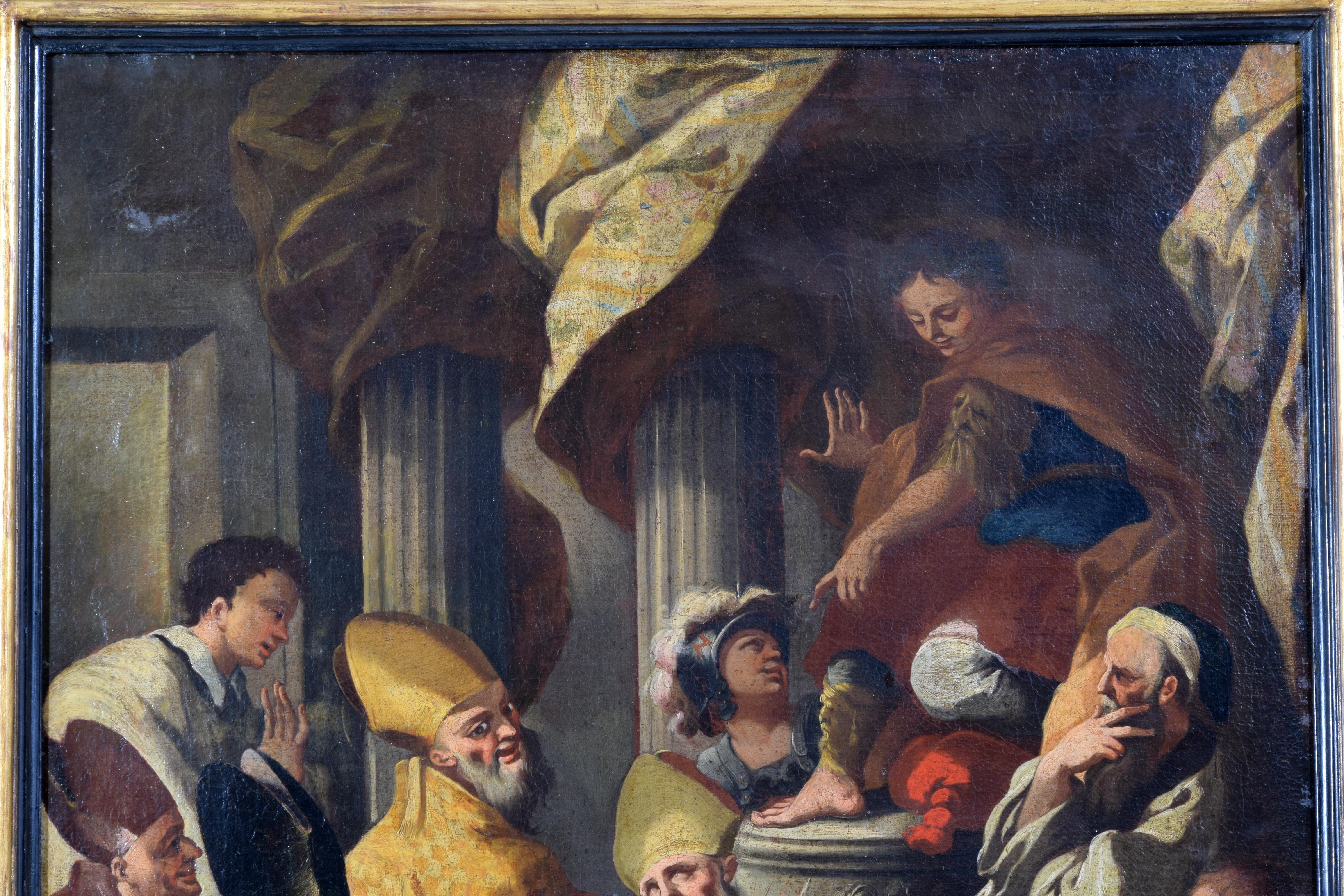 18th Century, Italian painting with Saint Nicholas and the miracle of the brick For Sale 11