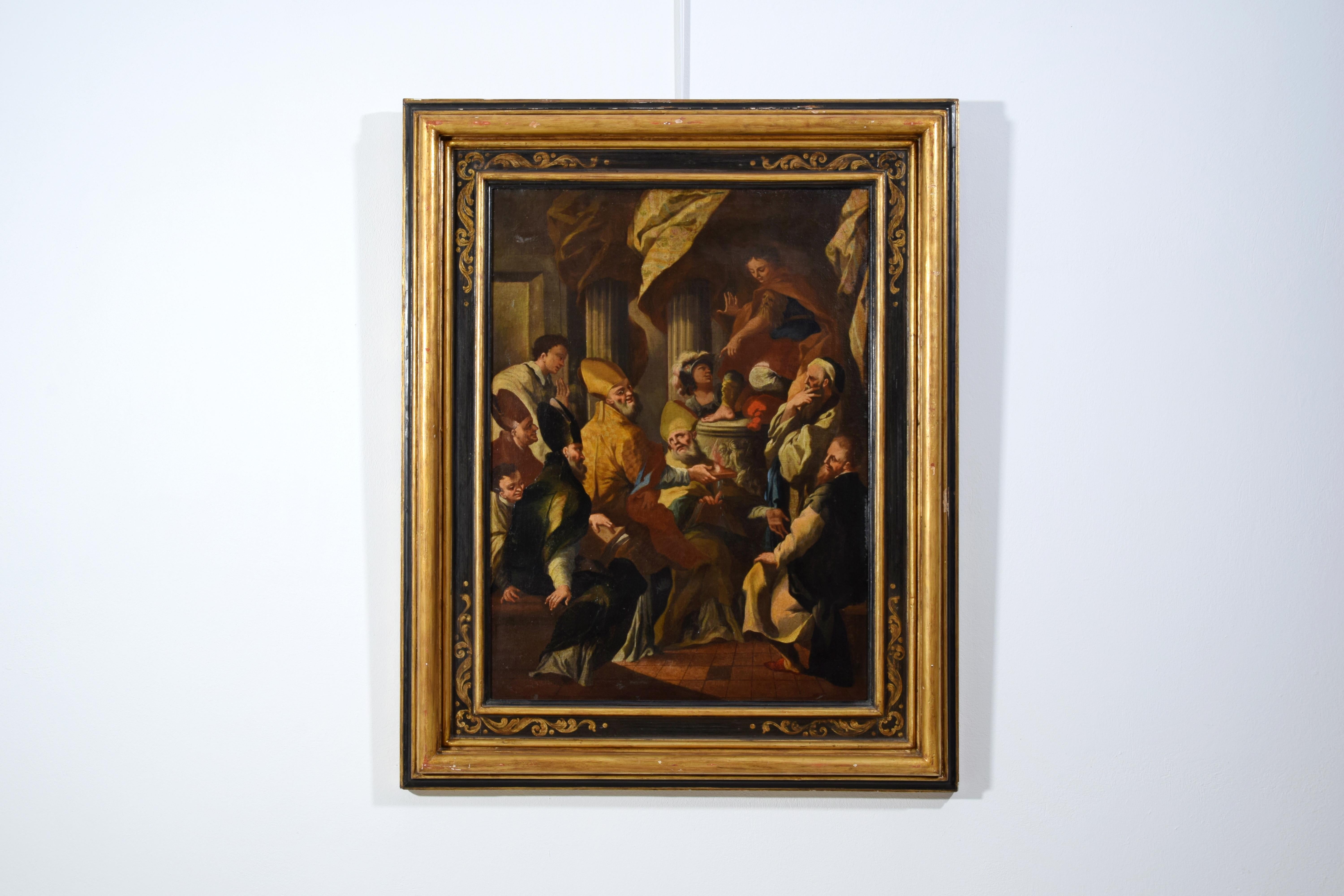 18th Century, Italian painting with Saint Nicholas and the miracle of the brick For Sale 13