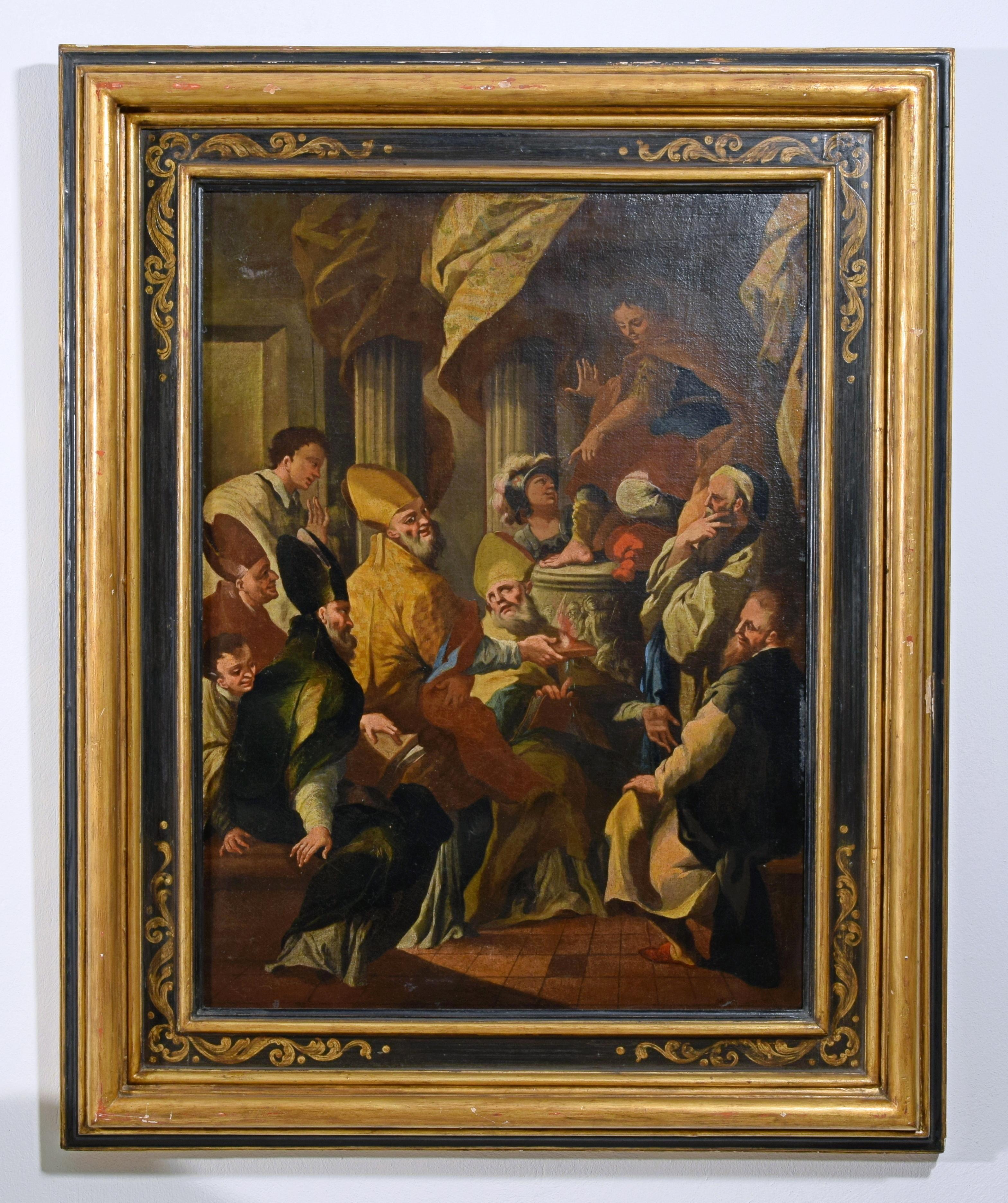 18th Century, Italian painting with Saint Nicholas and the miracle of the brick For Sale 14
