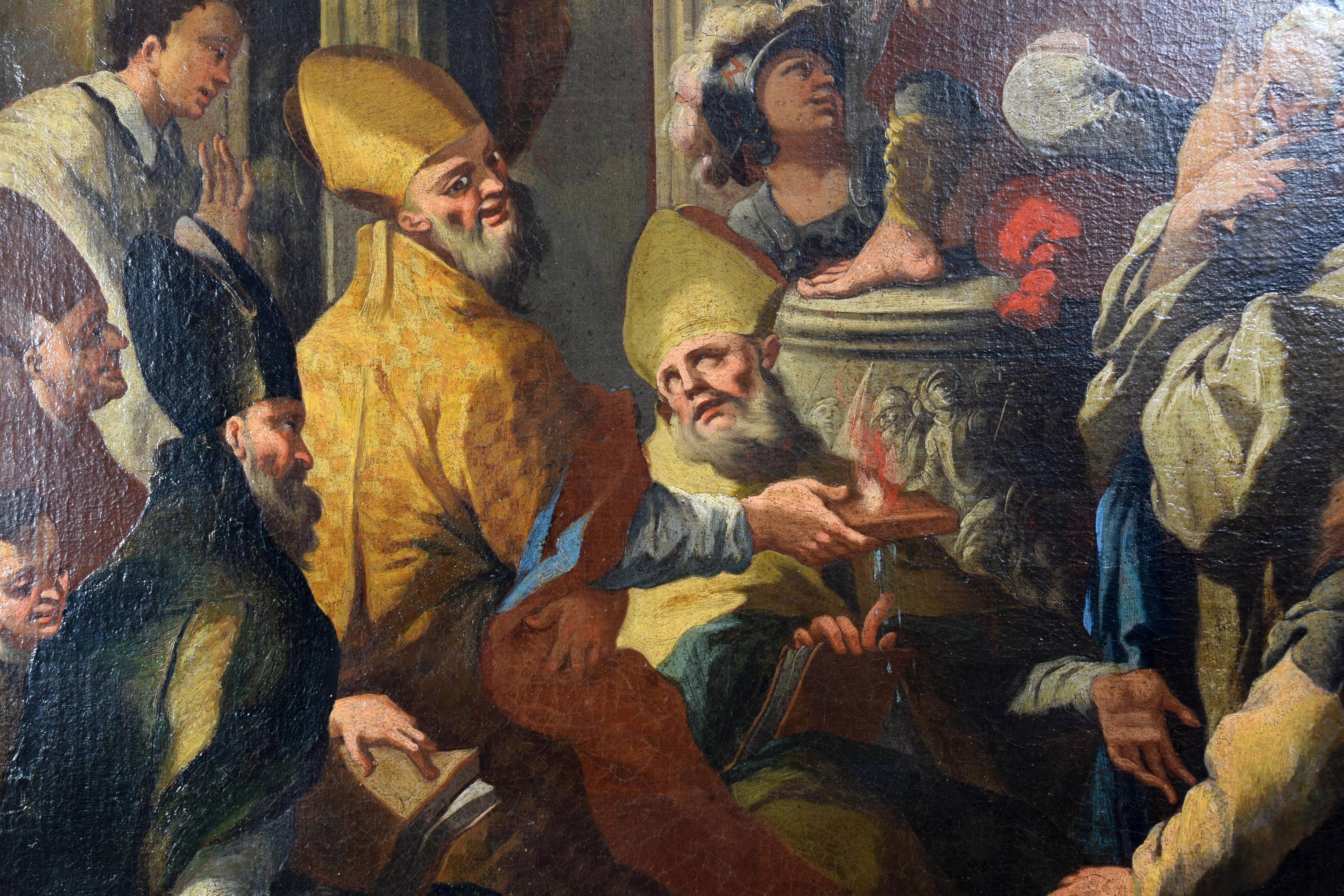 18th Century and Earlier 18th Century, Italian painting with Saint Nicholas and the miracle of the brick For Sale