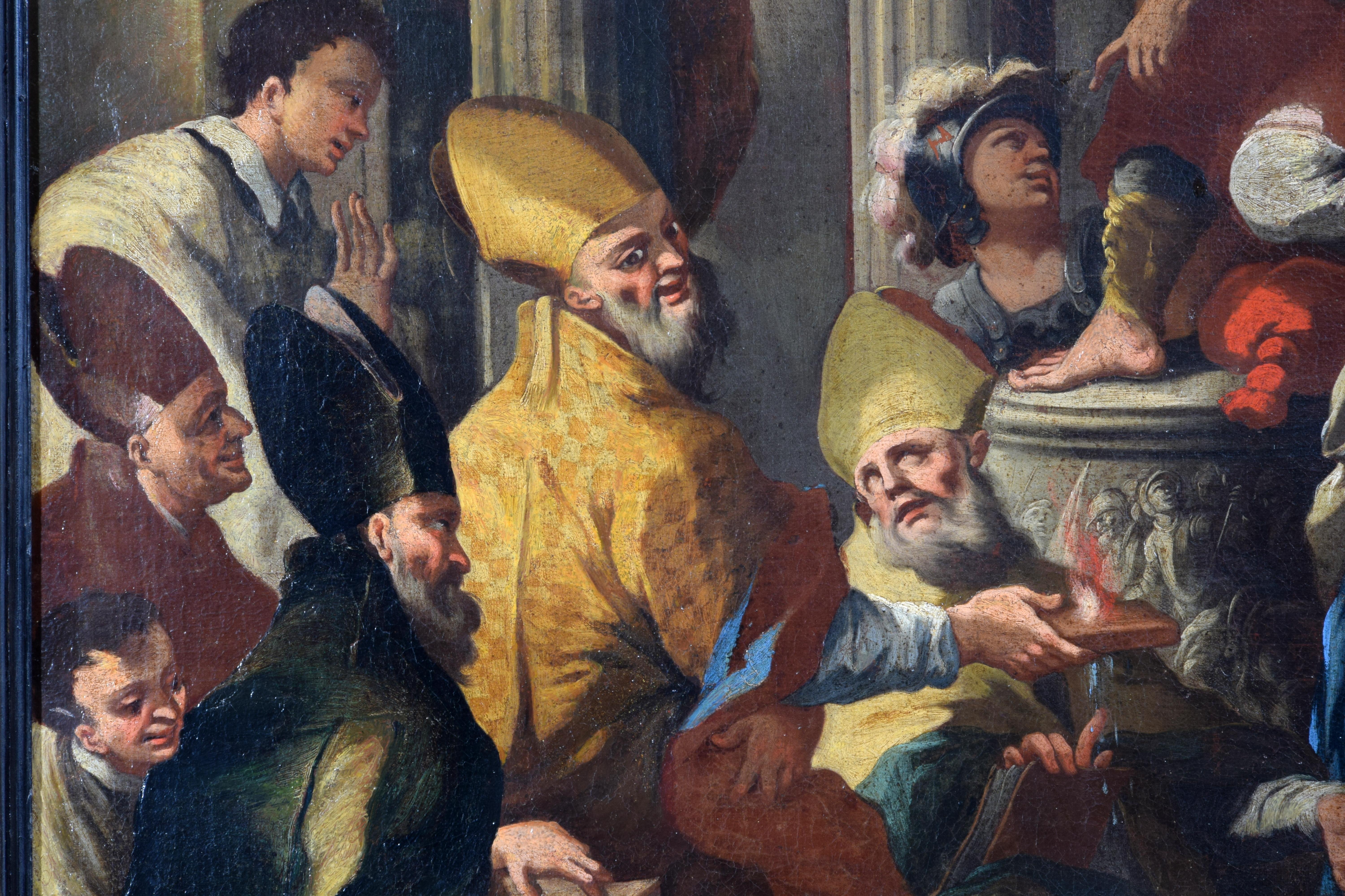18th Century, Italian painting with Saint Nicholas and the miracle of the brick For Sale 1