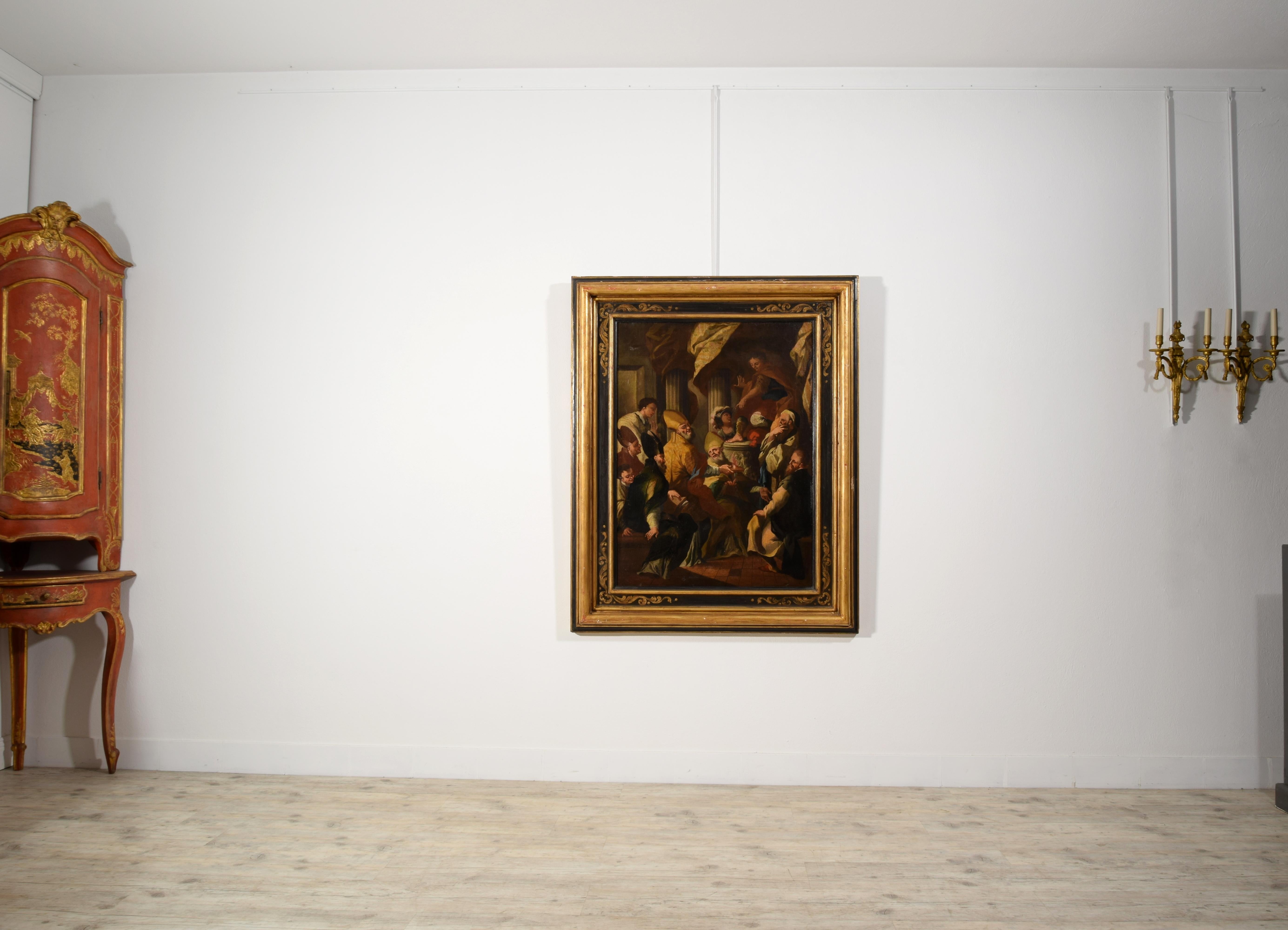 18th Century, Italian painting with Saint Nicholas and the miracle of the brick For Sale 3