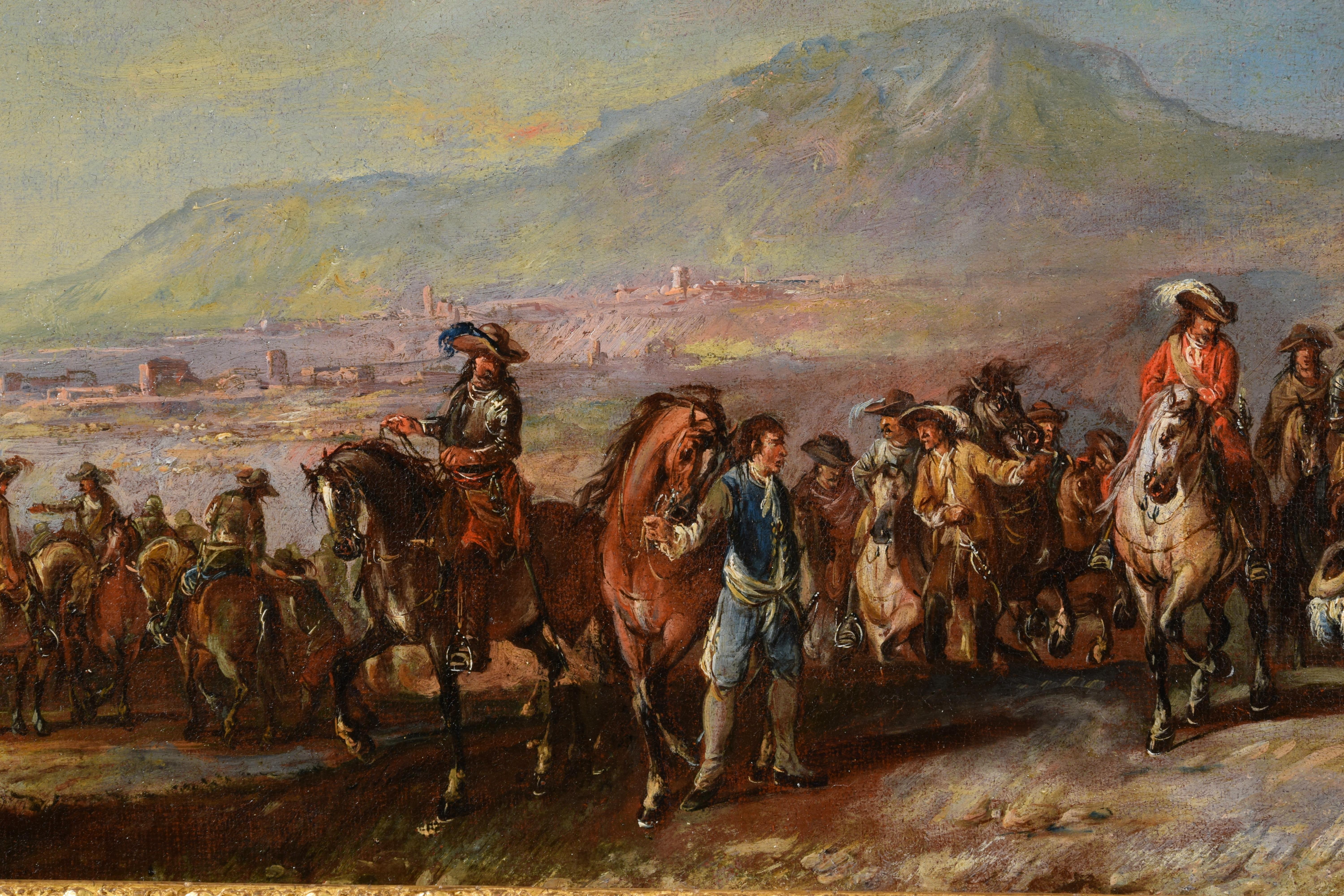 18th Century, Italian Pair of Oil on Canvas Paintings by Francesco Simonini For Sale 2