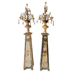 Antique 18th Century Italian pair of torcheres