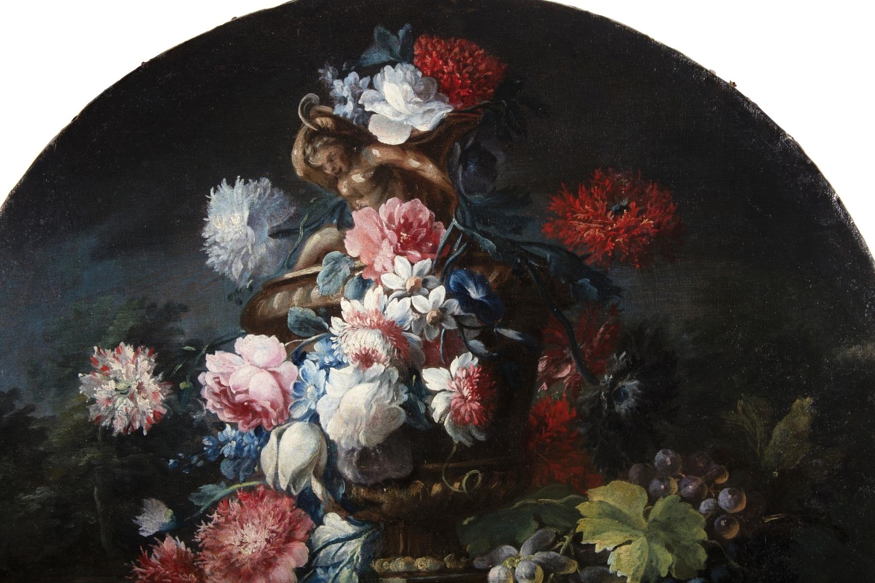 Tela Natura morta con fiori di Michele Antonio Rapos, 18° secolo, Italia in vendita