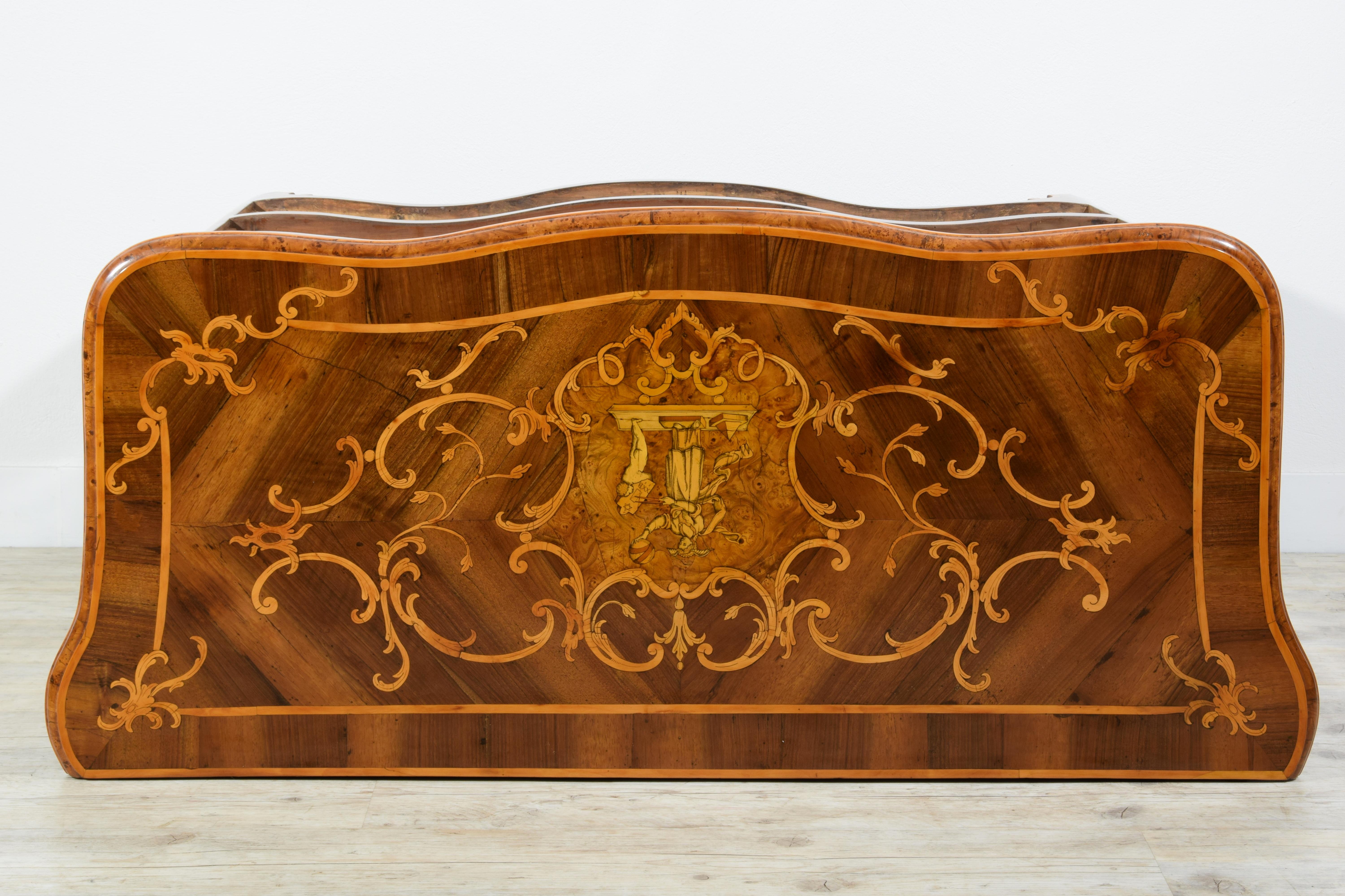 18th Century Italian Paved and Inlaid Wood Chest of Drawers 1