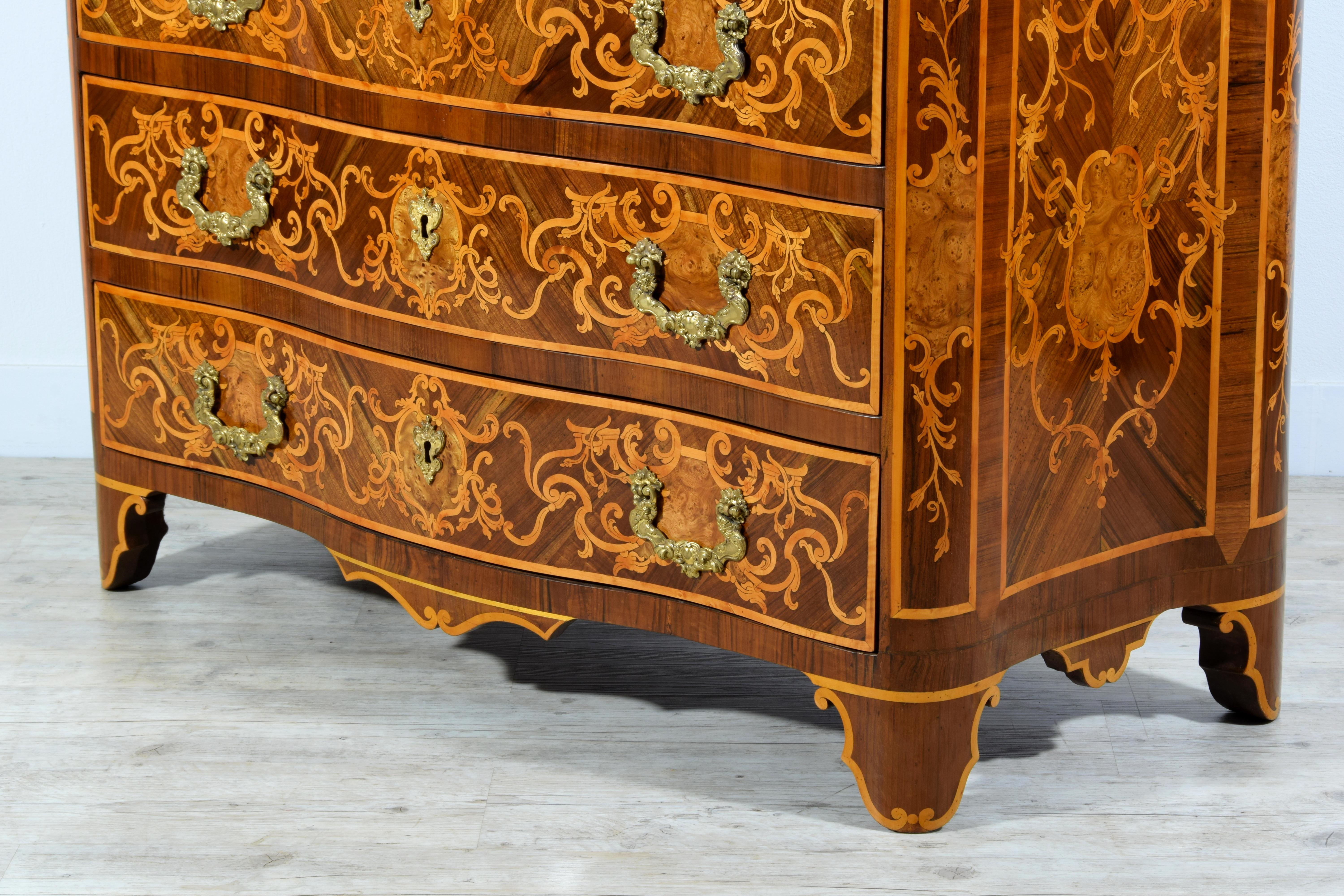 18th Century Italian Paved and Inlaid Wood Chest of Drawers 3