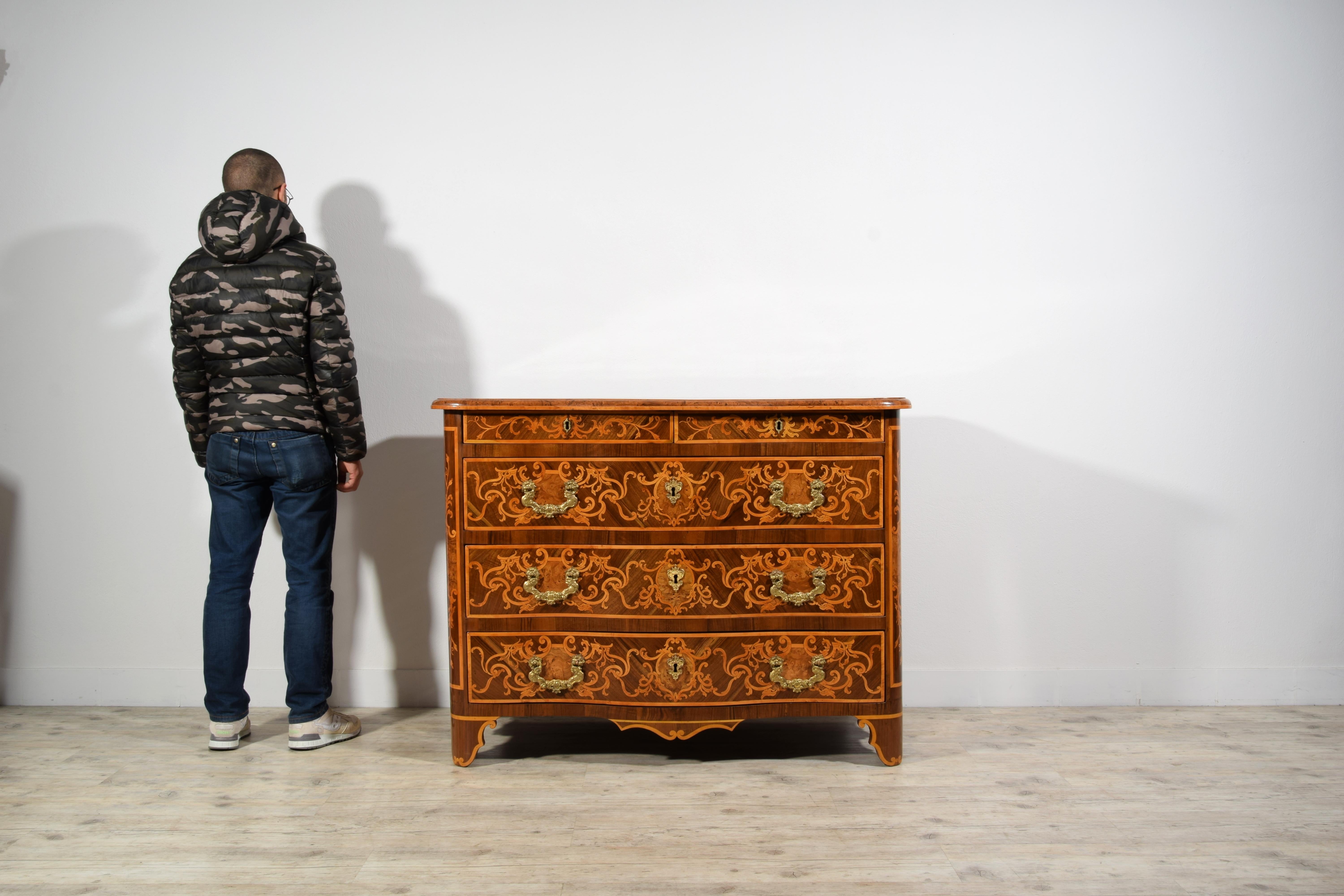 18th Century Italian Paved and Inlaid Wood Chest of Drawers 5