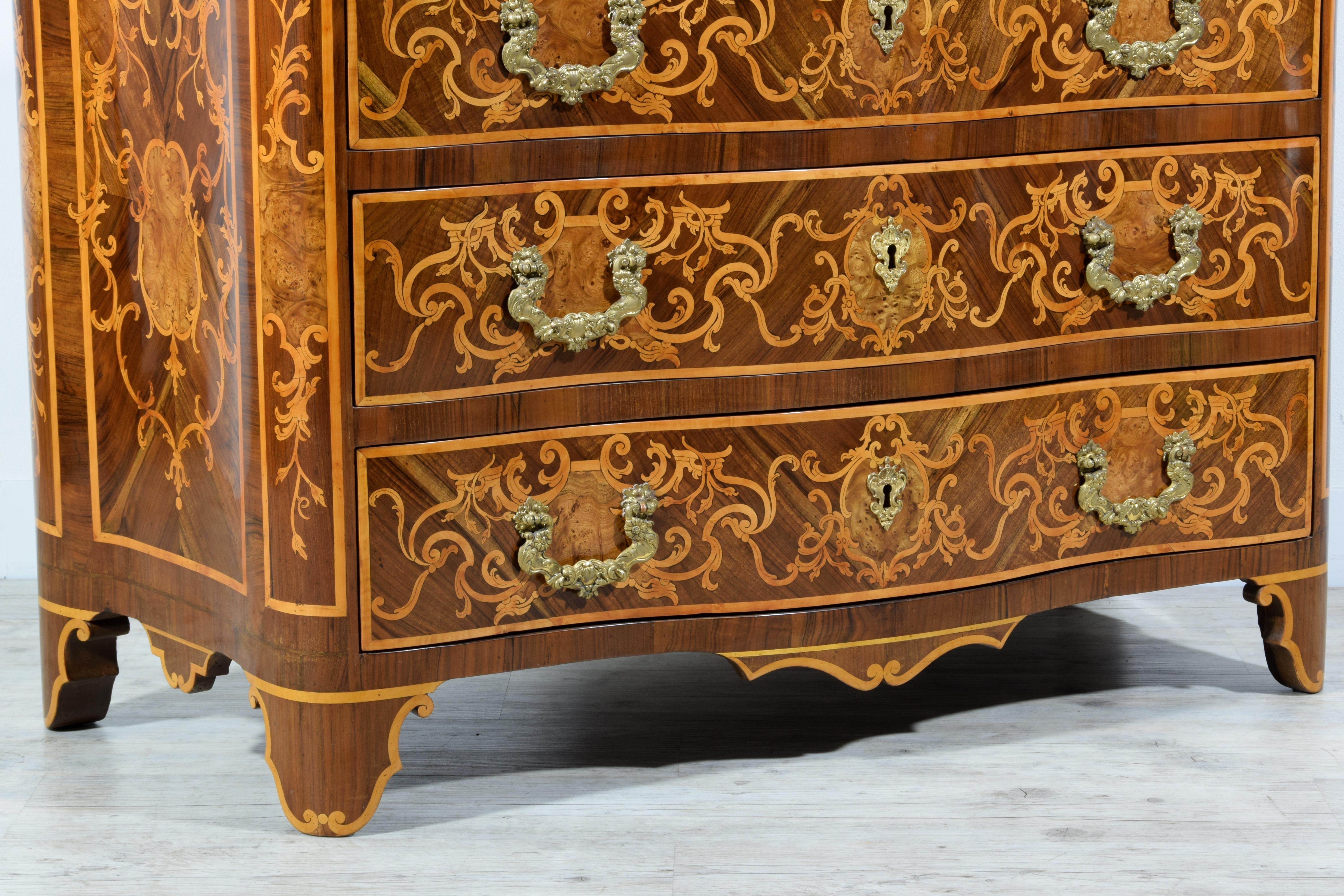 18th Century Italian Paved and Inlaid Wood Chest of Drawers 9