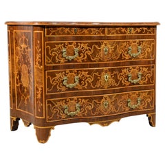 Used 18th Century Italian Paved and Inlaid Wood Chest of Drawers