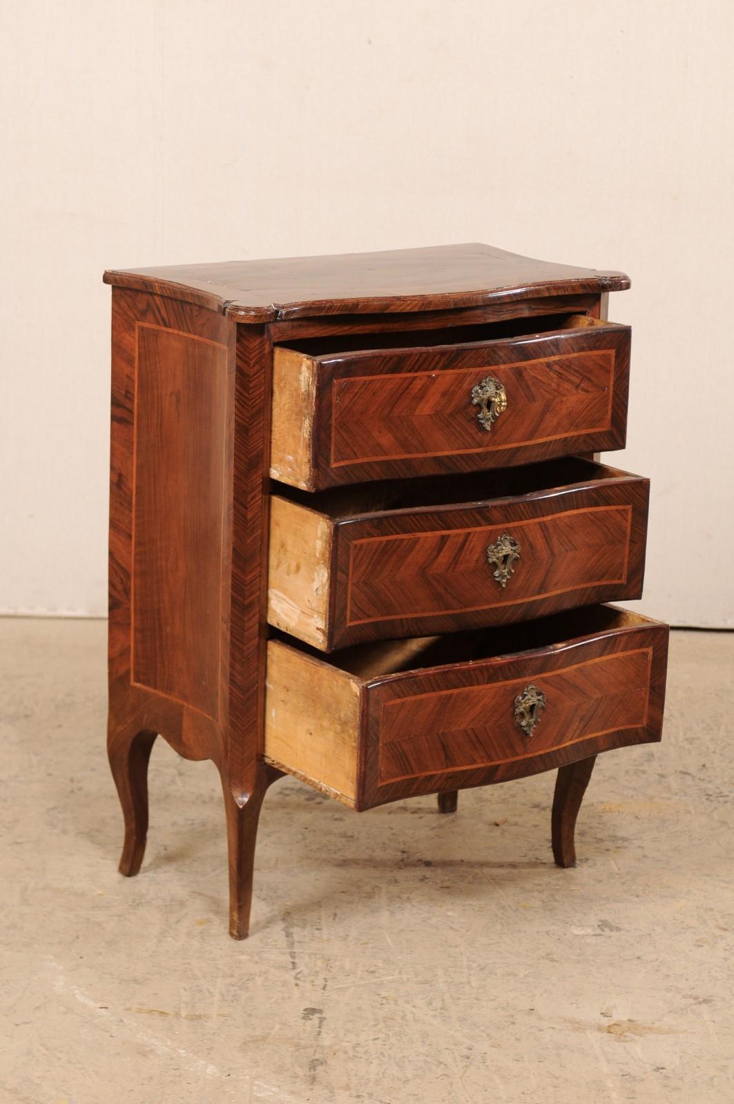 18th Century Italian Petite 3-Drawer Wood Chest 3