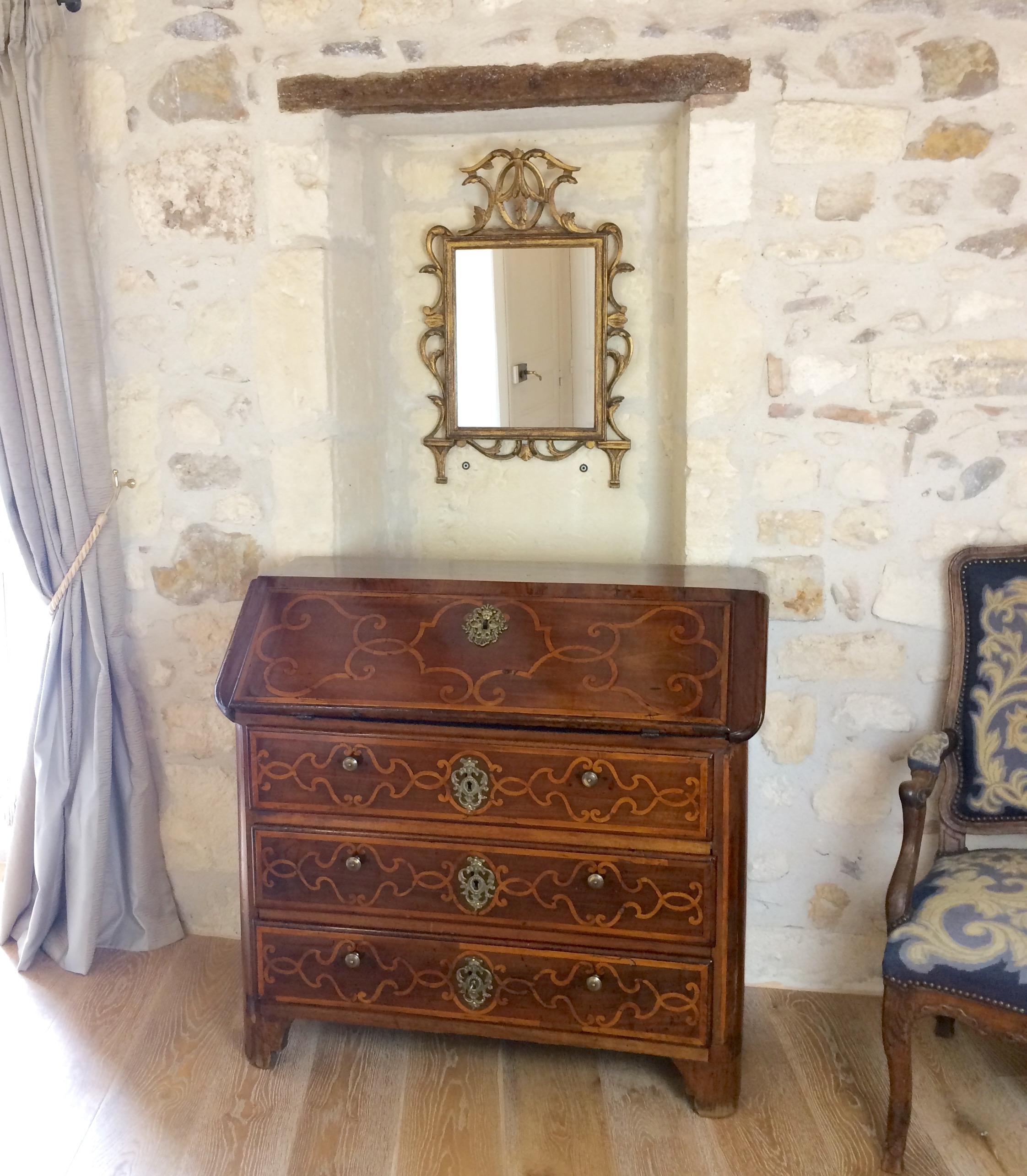Marquetry 18th Century Italian Piemonte Commode Secretary Desk For Sale