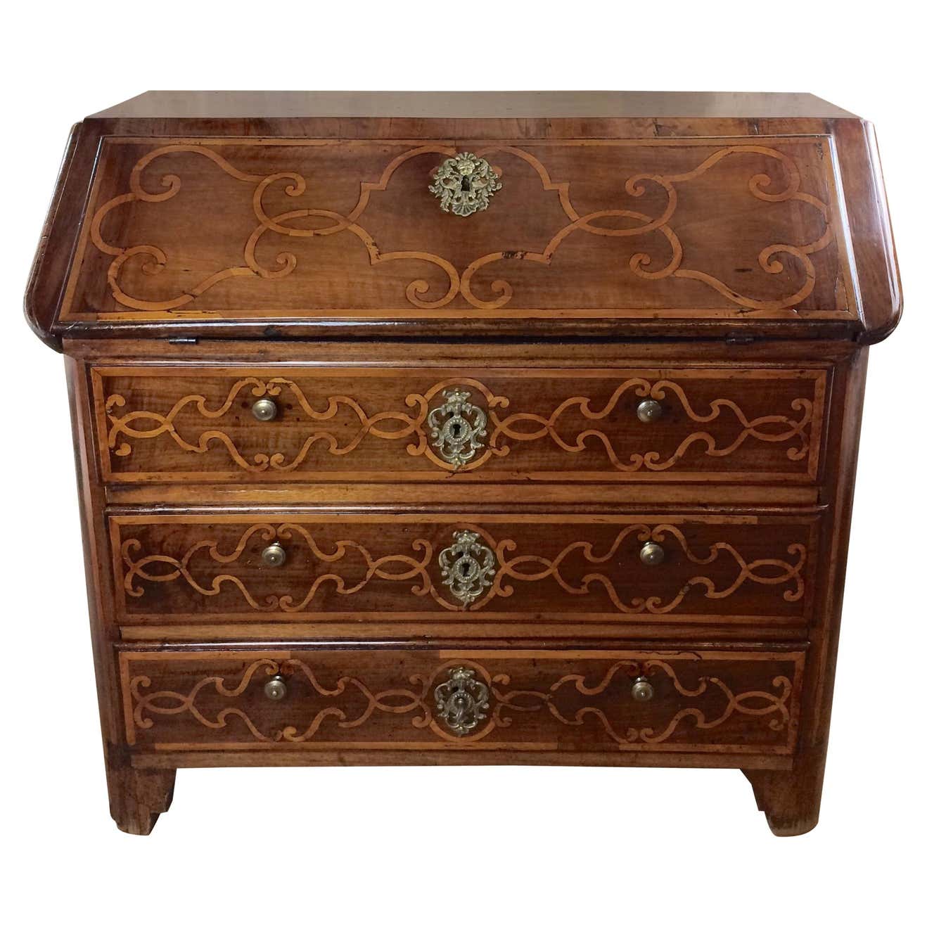 18th Century Italian Piemonte Commode Secretary Desk For Sale at 1stDibs