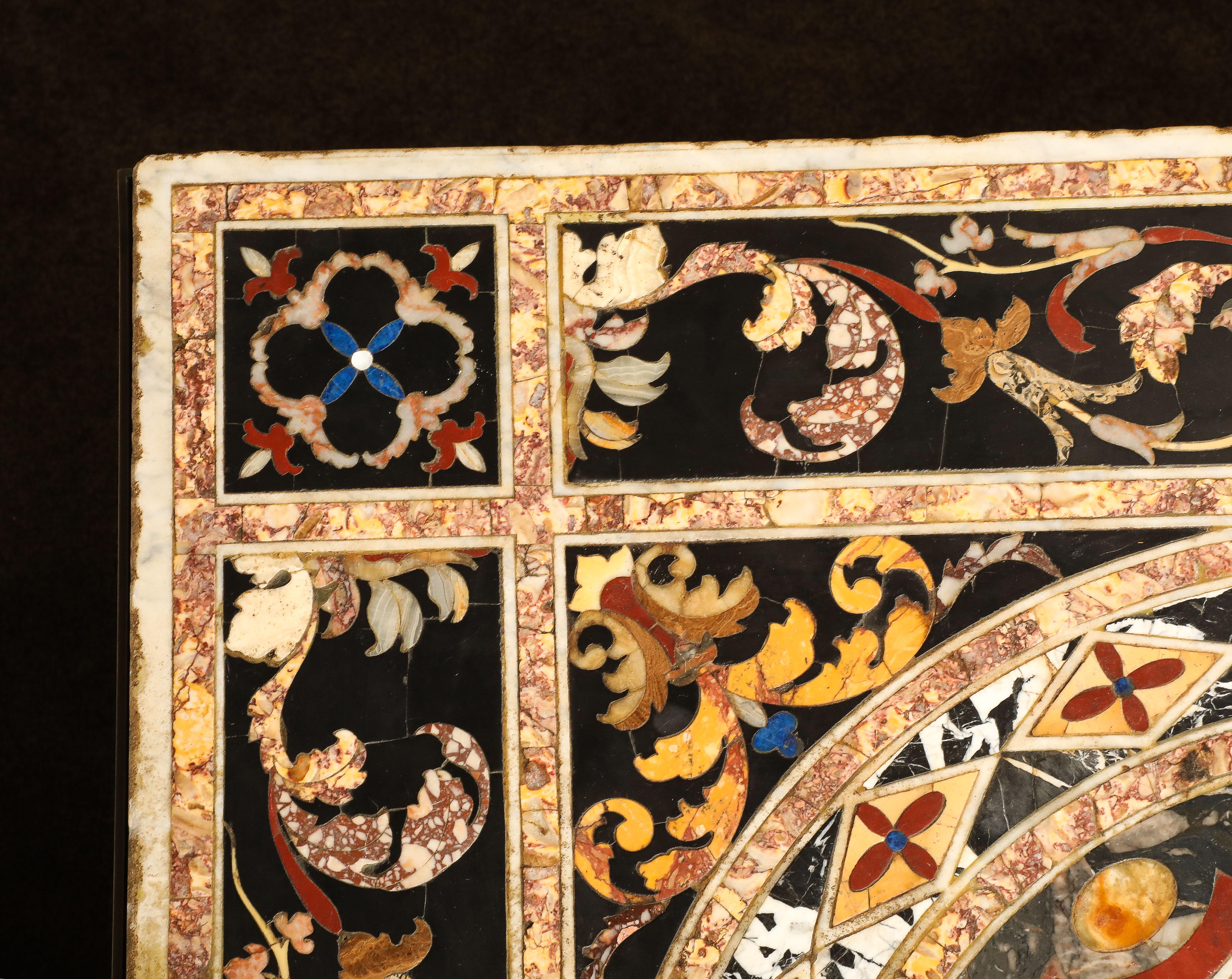 18th Century Italian Pietra Dura Multi-Marble & Specimen Table-Top/Coffee Table For Sale 4
