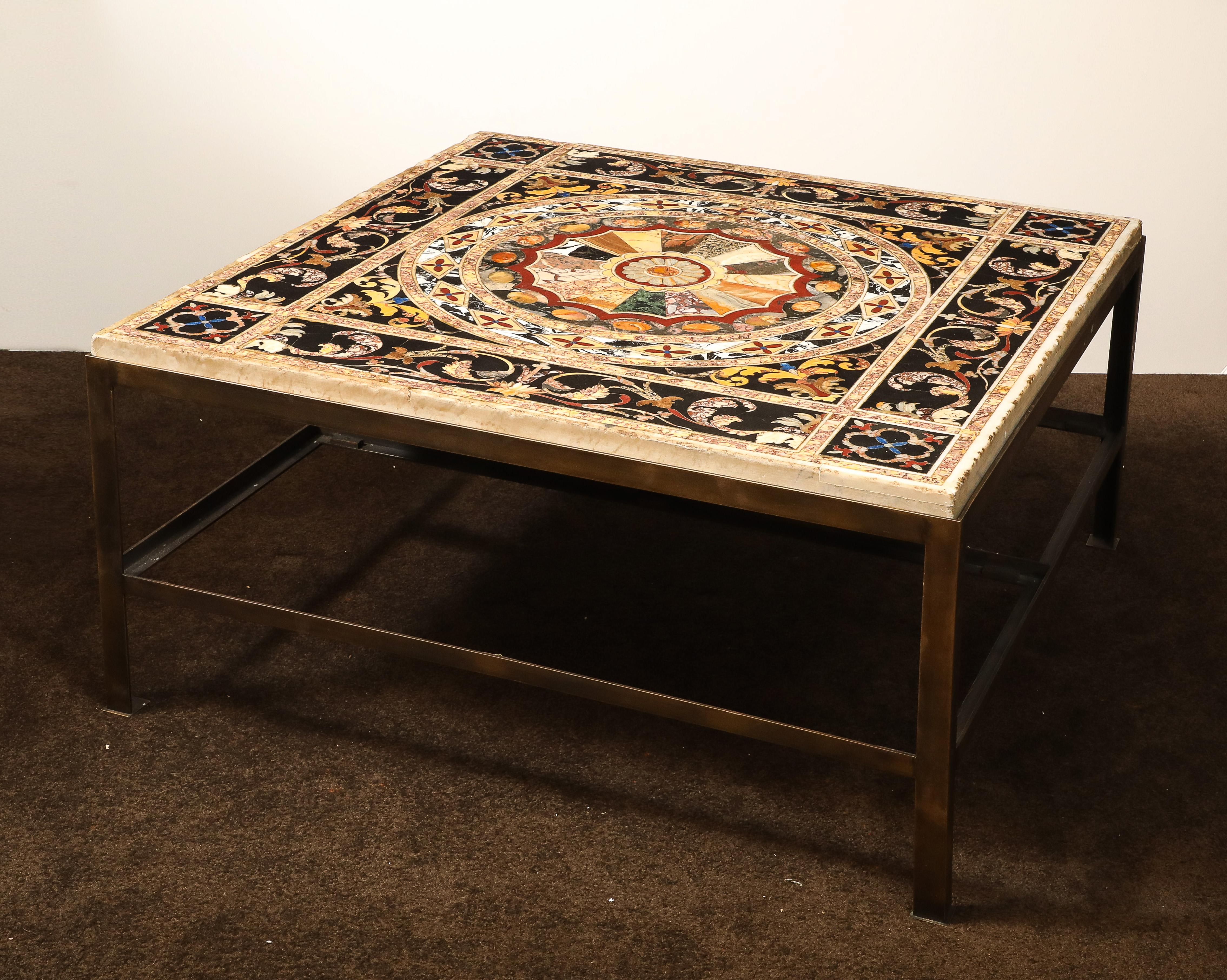 18th Century Italian Pietra Dura Multi-Marble & Specimen Table-Top/Coffee Table For Sale 7