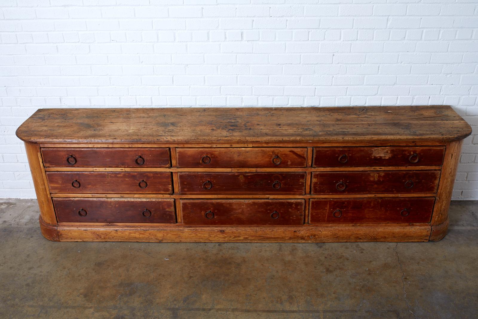Hand-Crafted 18th Century Italian Pine Sideboard Chest Dresser