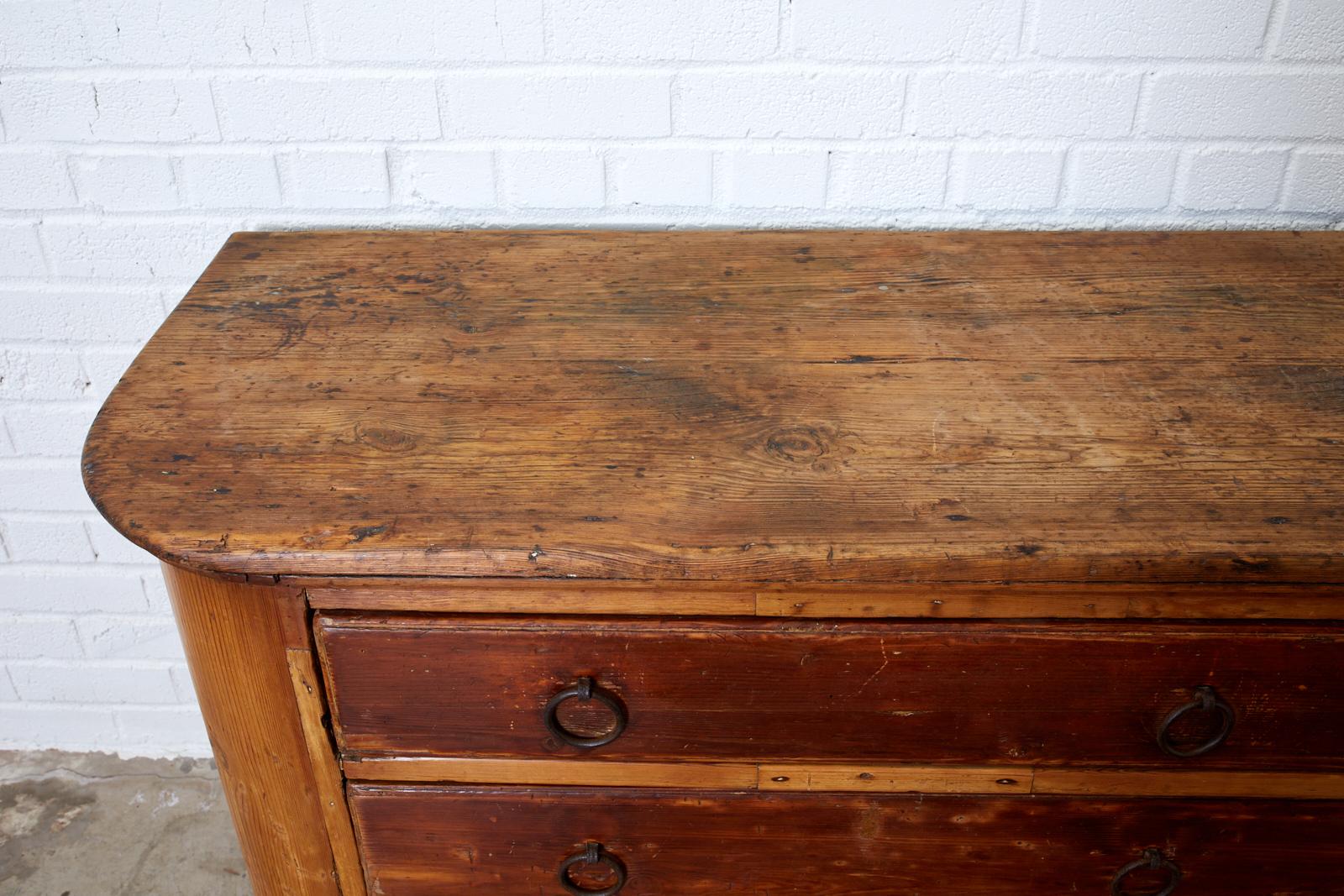 18th Century Italian Pine Sideboard Chest Dresser In Distressed Condition In Rio Vista, CA