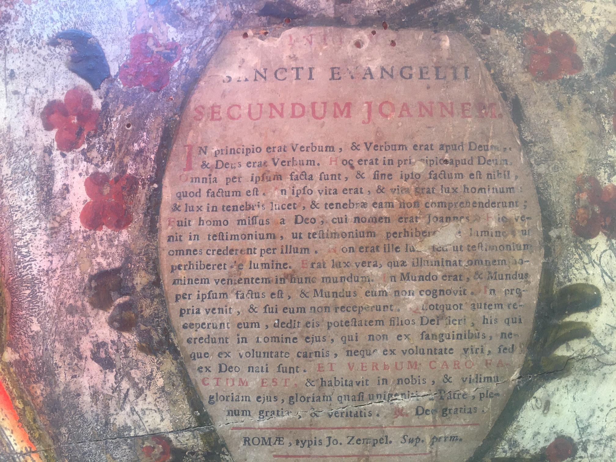 Italienische Plakette „Secundum Joannedi“ aus dem 18. Jahrhundert im Zustand „Gut“ im Angebot in Pomona, CA