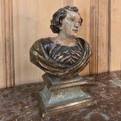 18th Century Italian Polychrome Bust of Saint