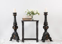 18th Century Italian Polychromed Altar Candlesticks