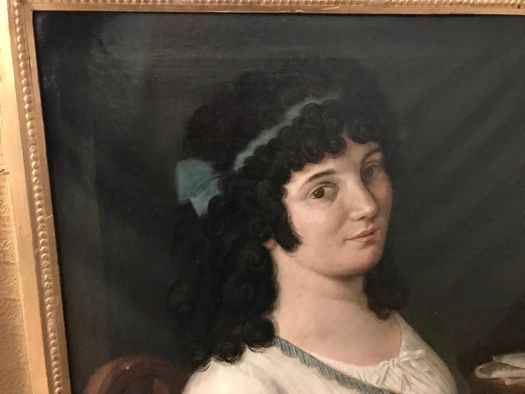 18th Century Italian Portrait of a Female Piano Player, Signed and Dated 7