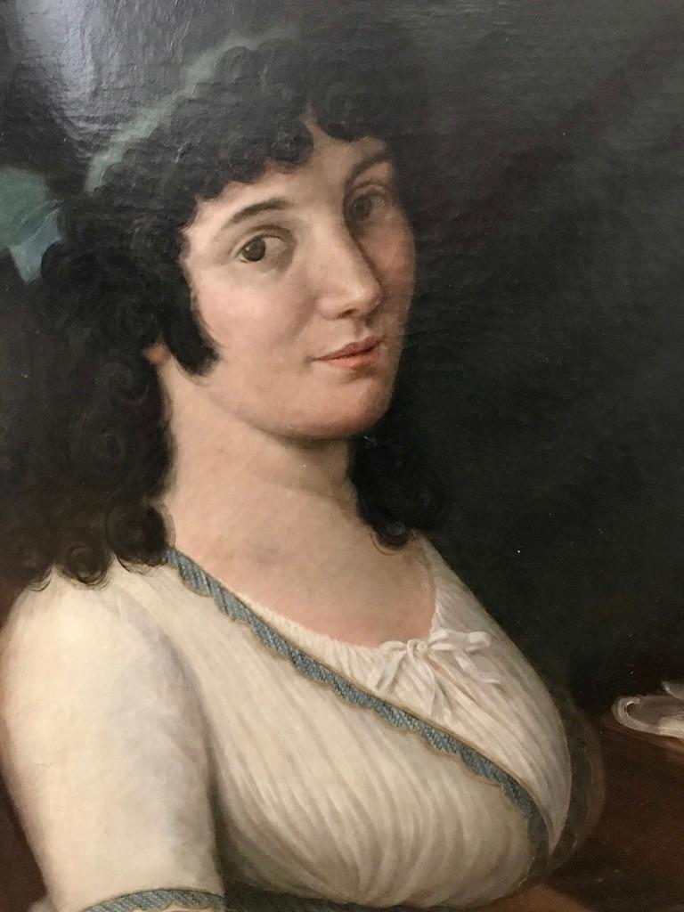 18th Century Italian Portrait of a Female Piano Player, Signed and Dated In Good Condition In Stamford, CT