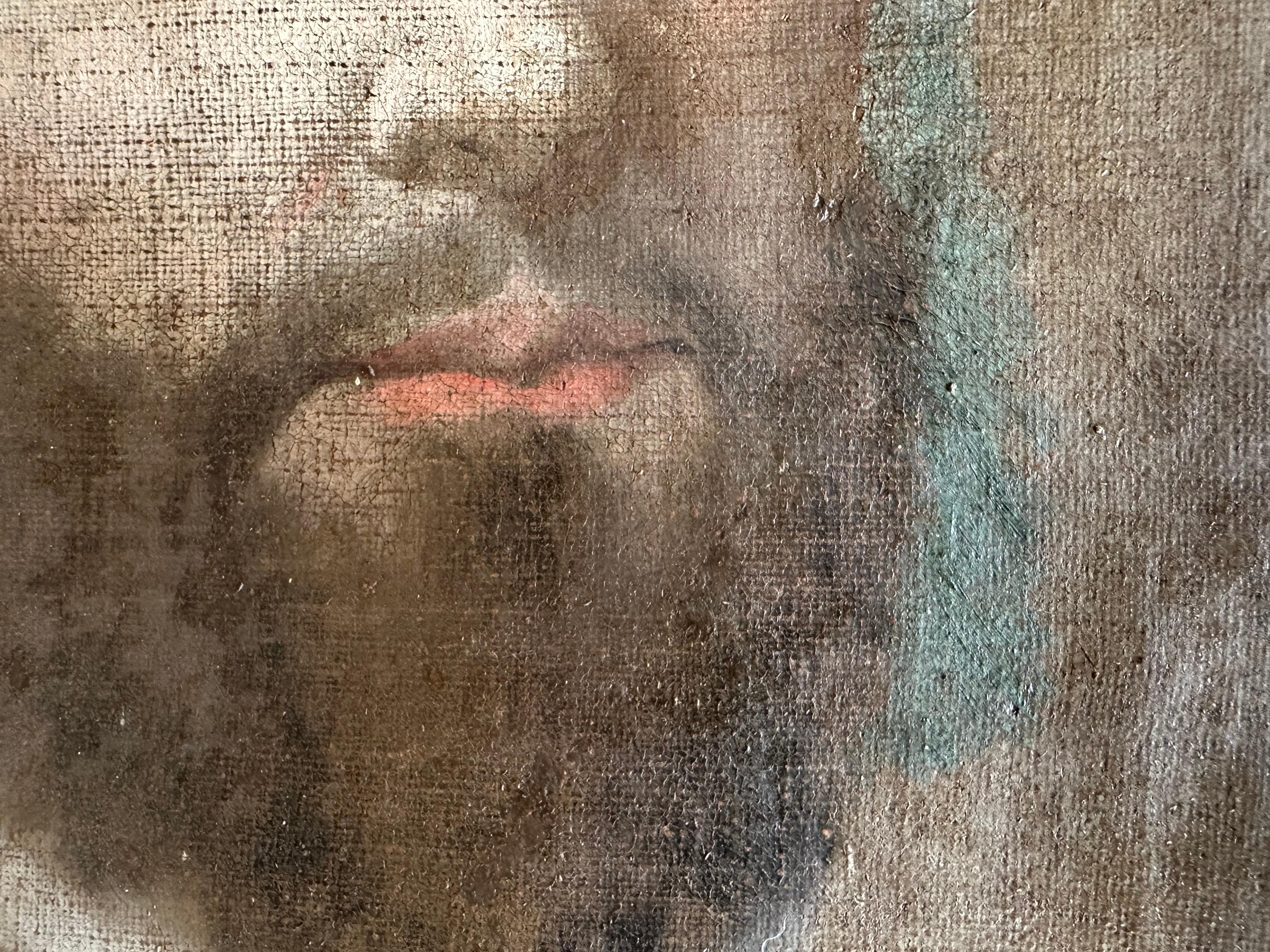 Portrait italien du XVIIIe siècle d'un gentilhomme avec cadre doré 