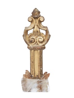 18th Century Italian Processional Finial with Tangerine Quartz Crystals