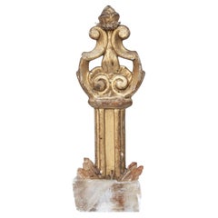 18th Century Italian Processional Finial with Tangerine Quartz Crystals