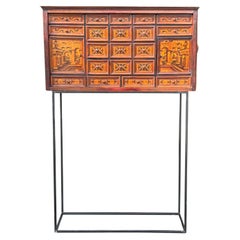 Used 18th Century Italian Provincial Marquetry Cabinet on Stand