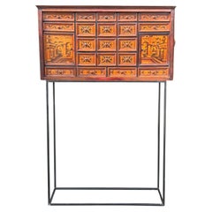 18th Century Italian Provincial Marquetry Cabinet on Stand