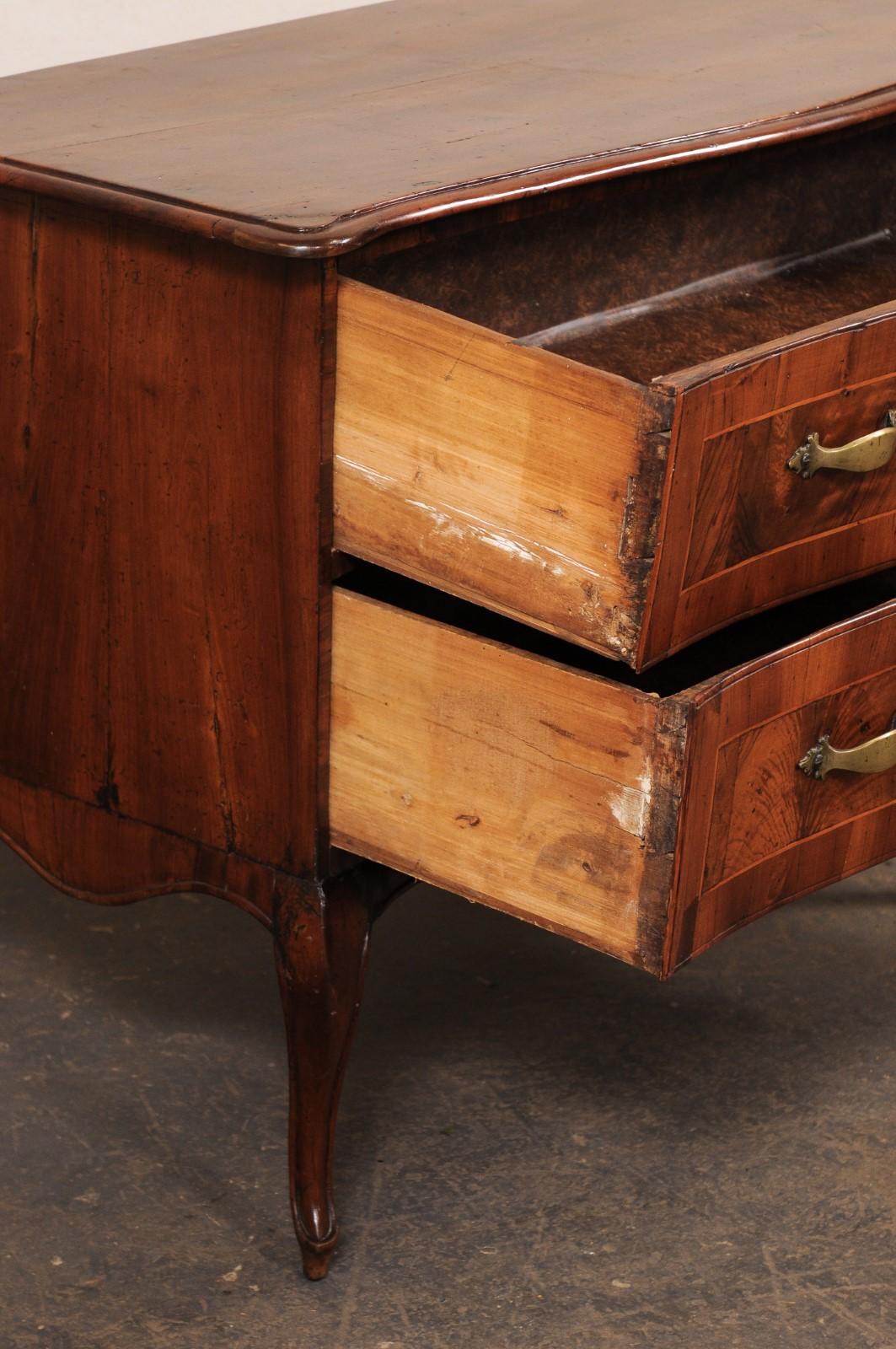 18th Century and Earlier 18th Century Italian Raised Two-Drawer Cassettiera For Sale