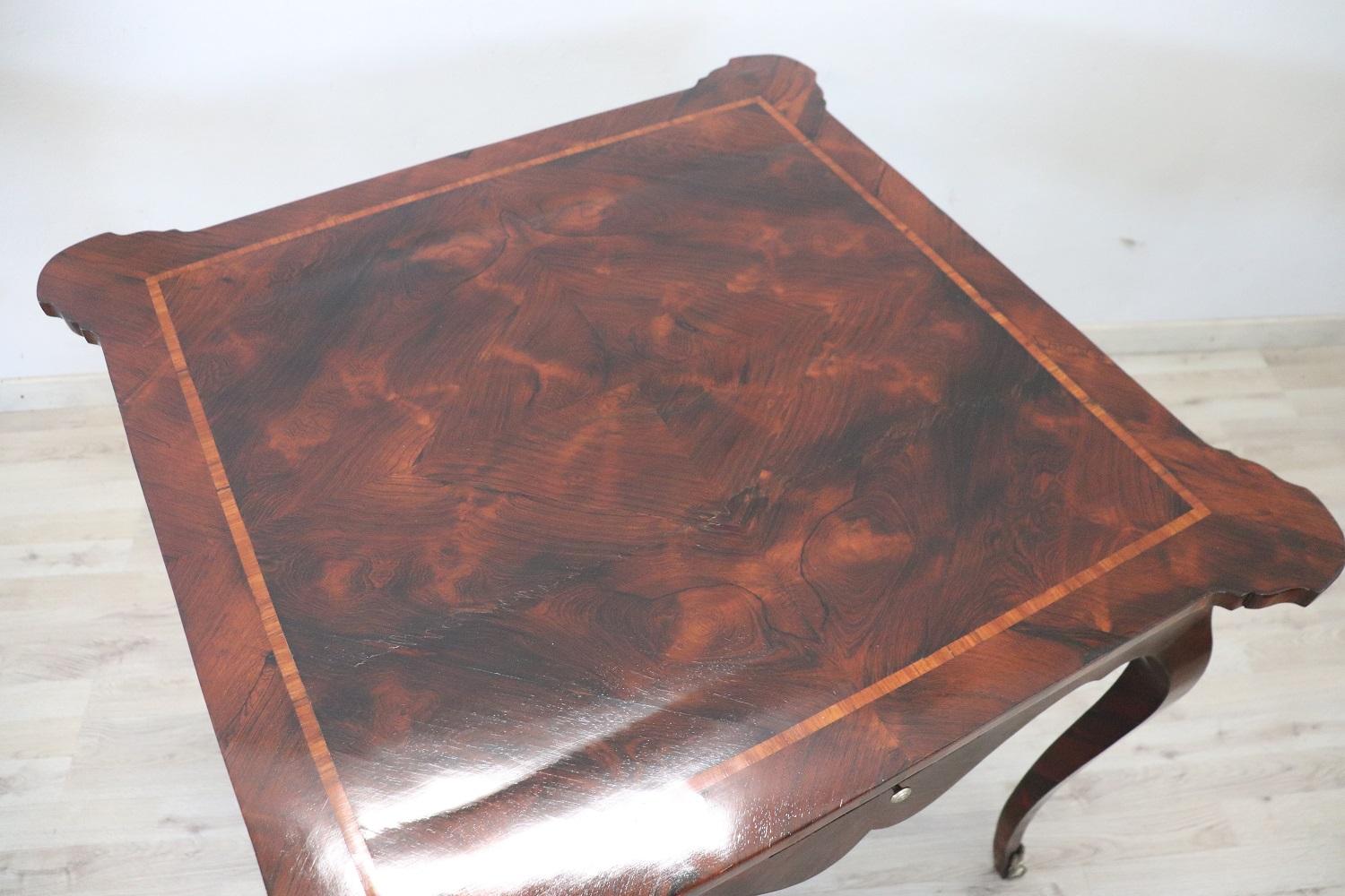 18th Century Italian Rare of the Period Louis XV Antique Game Table For Sale 3