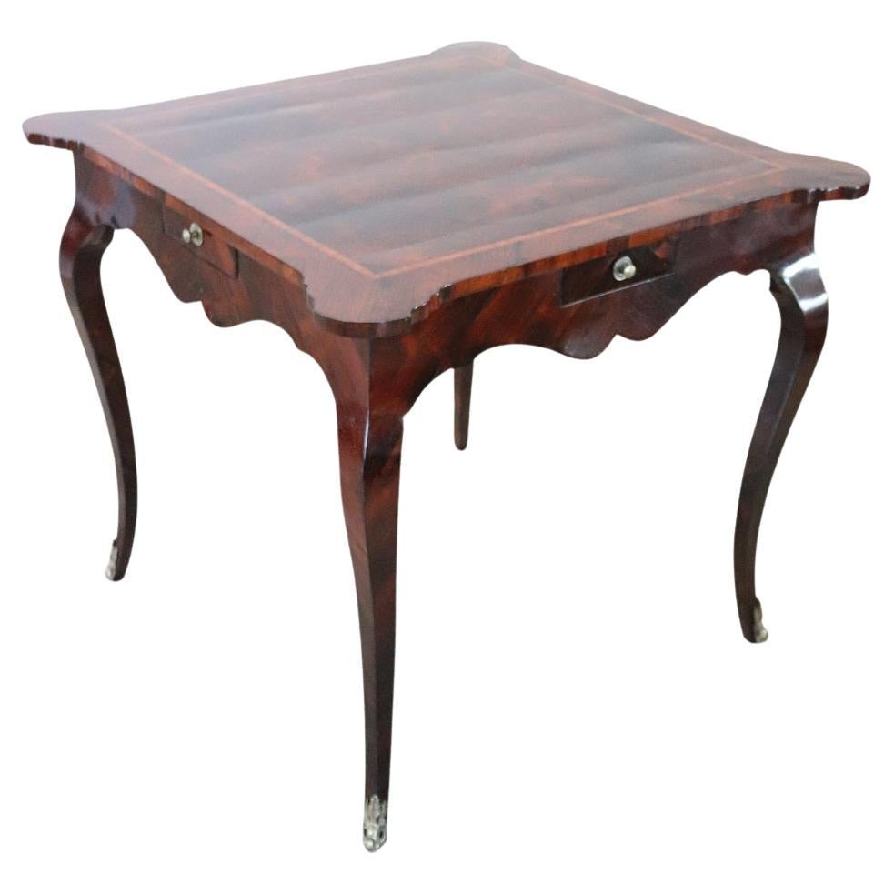 18th Century Italian Rare of the Period Louis XV Antique Game Table For Sale