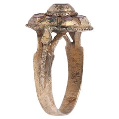 18th Century Italian Red Garnet Cluster Ring