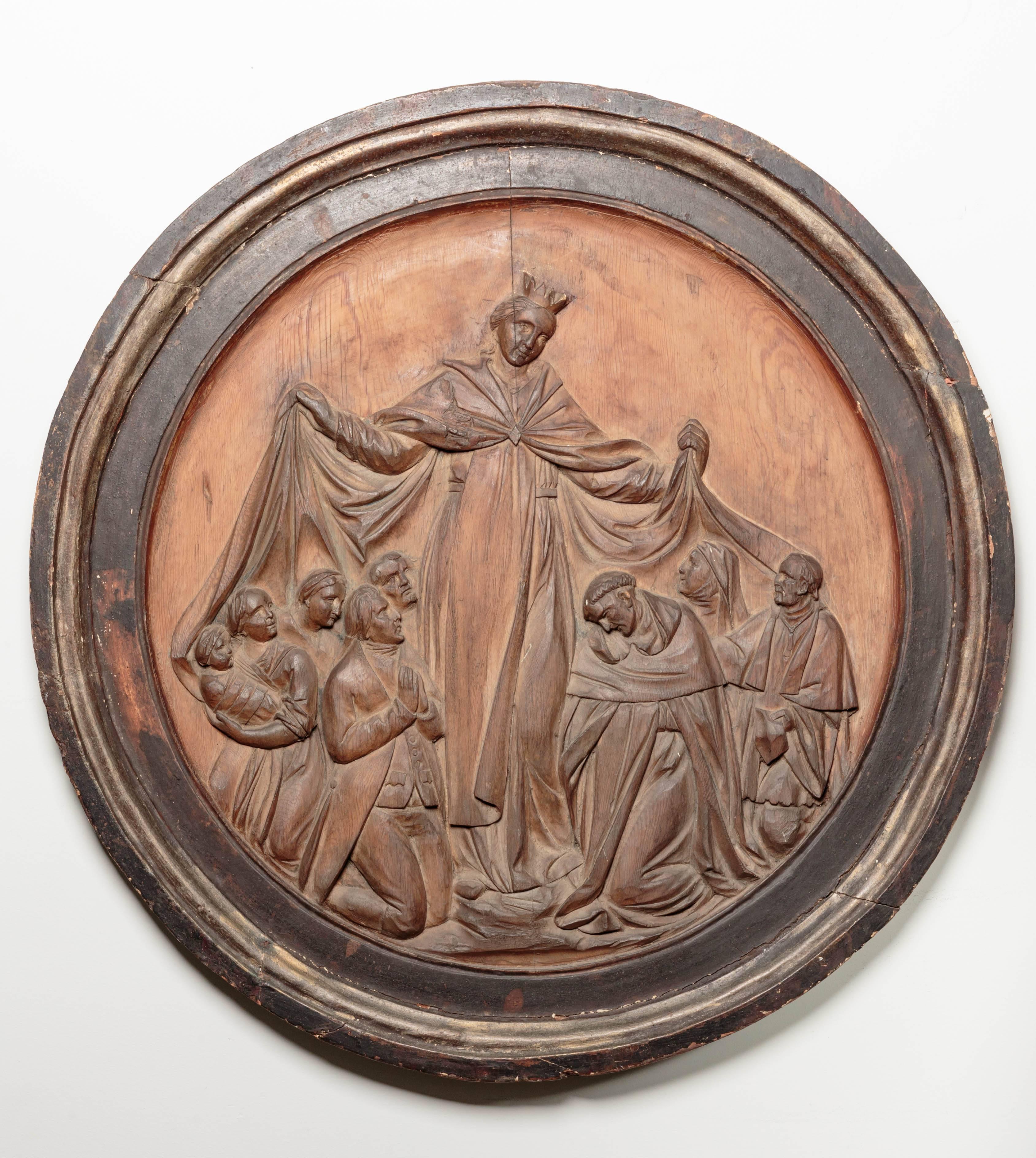 18th Century Italian Religious Carved Wood Relief For Sale 1