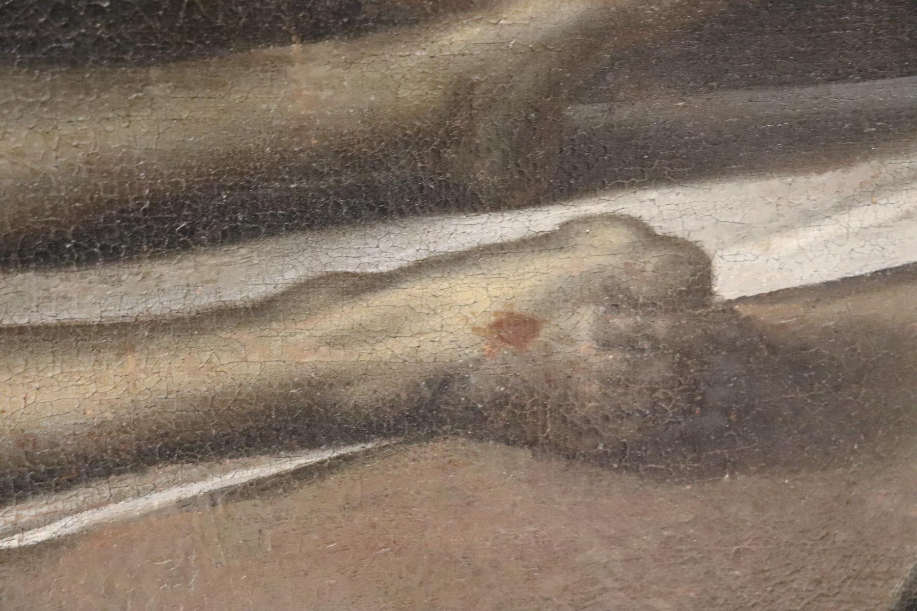 18th Century Italian Religious Oil Painting on Canvas, Christ Deposed 6