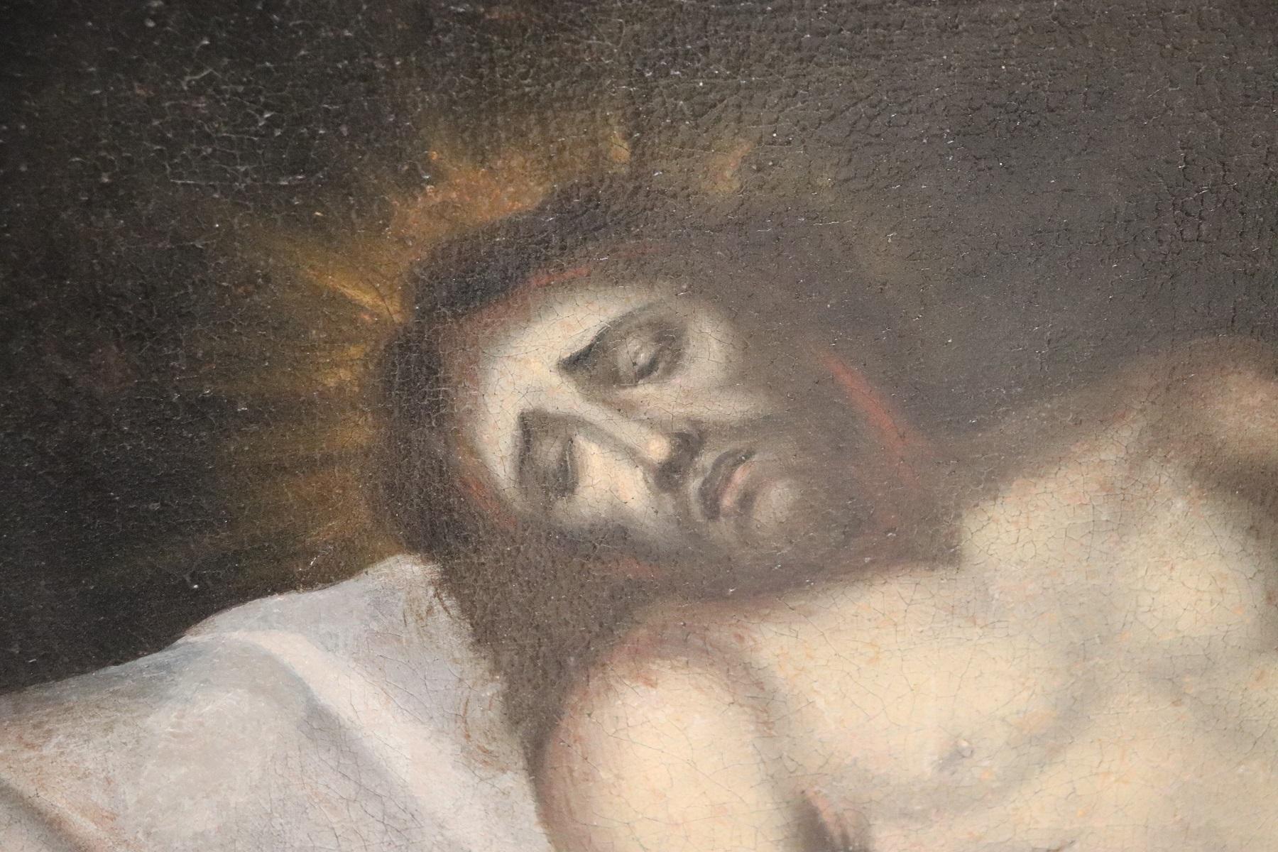 18th Century Italian Religious Oil Painting on Canvas, Christ Deposed 2
