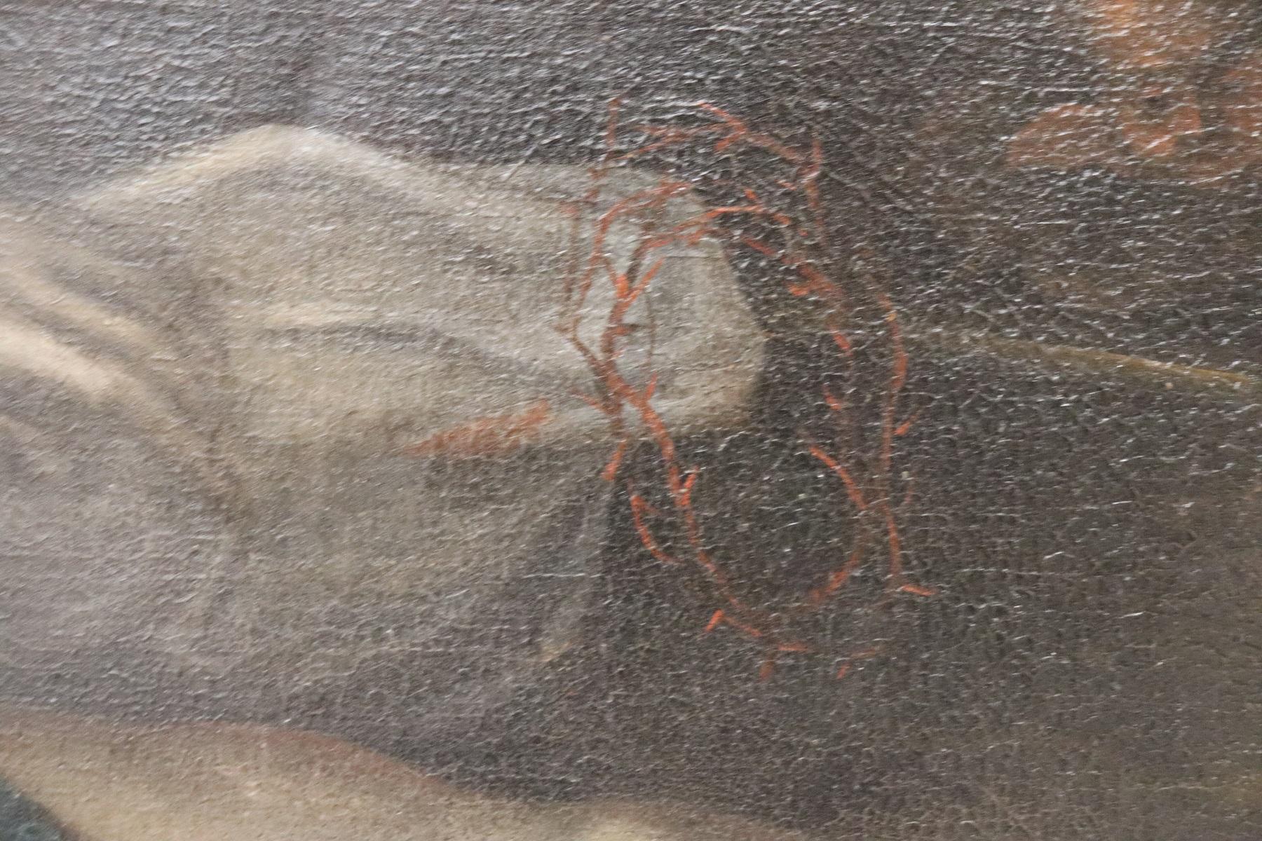 18th Century Italian Religious Oil Painting on Canvas, Christ Deposed 3