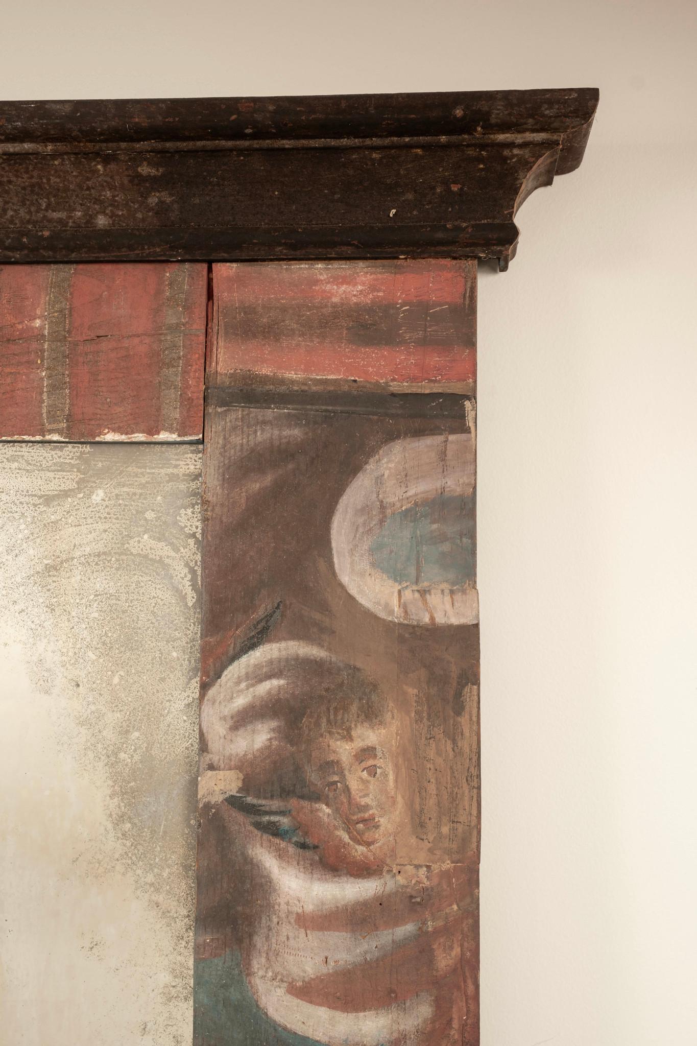 Painted 18th Century Italian Renaissance Altar Chapel Mirror For Sale