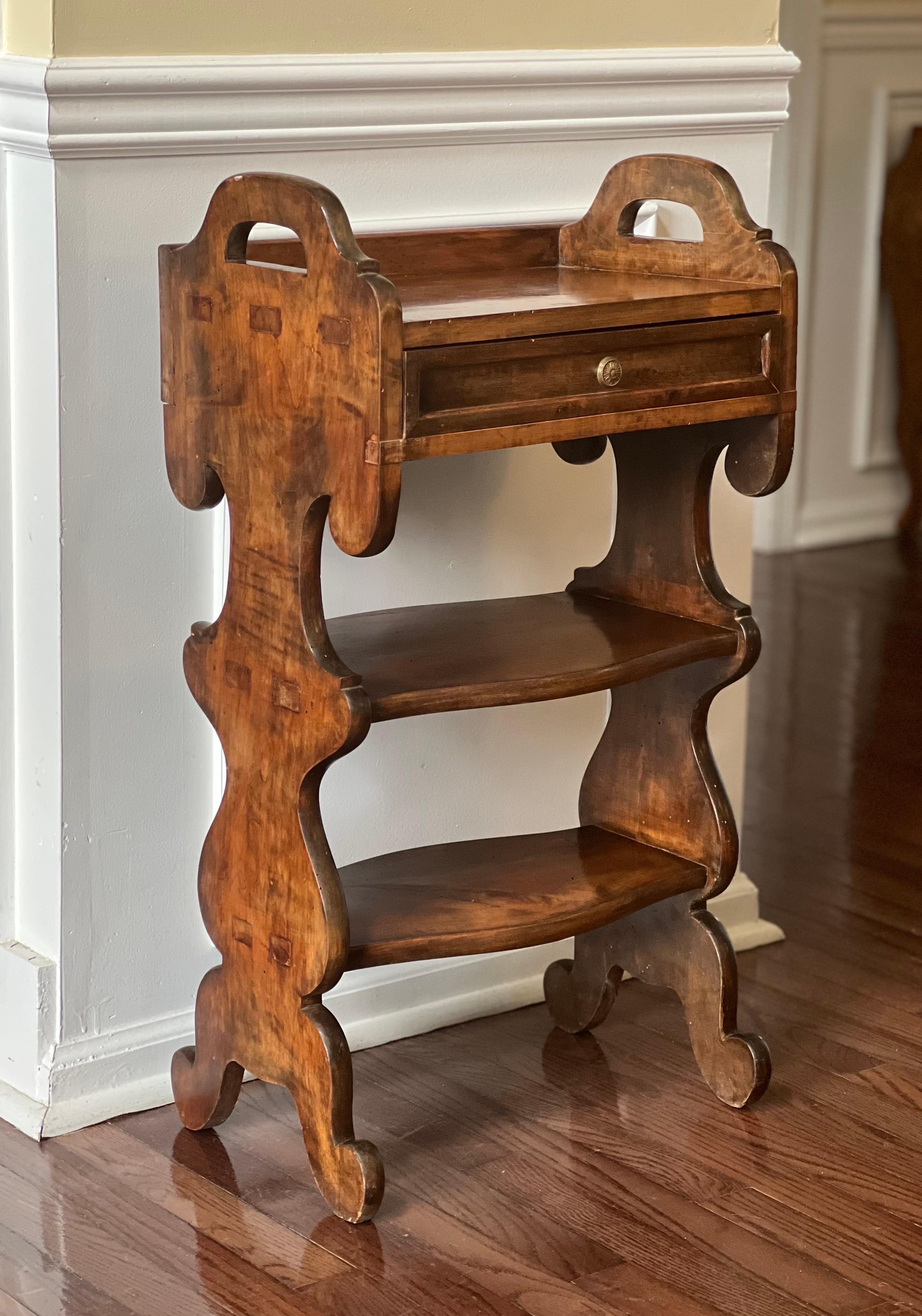 18th Century Italian Renaissance Style Walnut Etagere Stand with Drawer For Sale 8