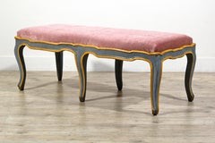 18th Century, Italian Rococo Carved and Lacquered Wood Bench